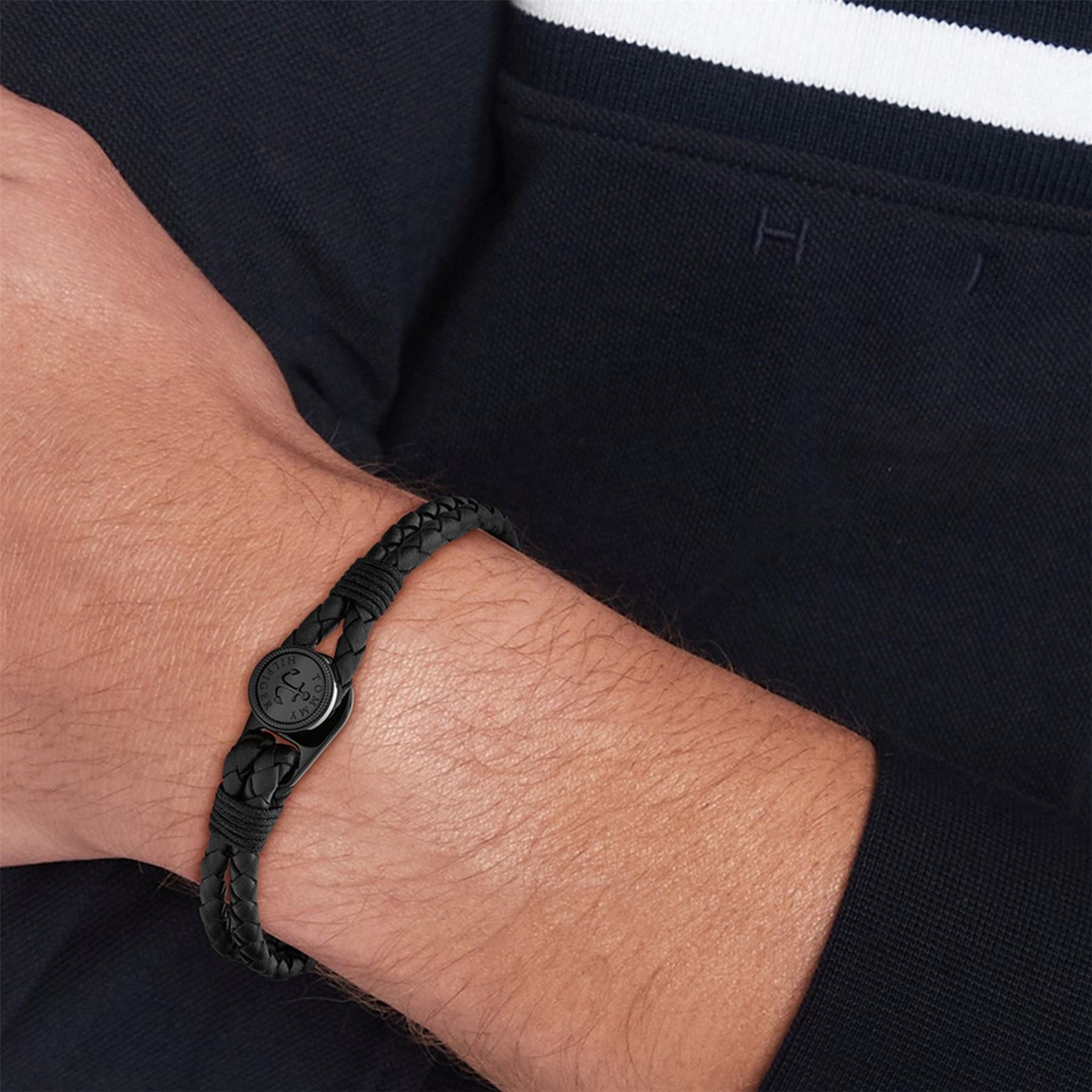 Tommy Hilfiger Hilfiger Men’s Nautical Leather Bracelet