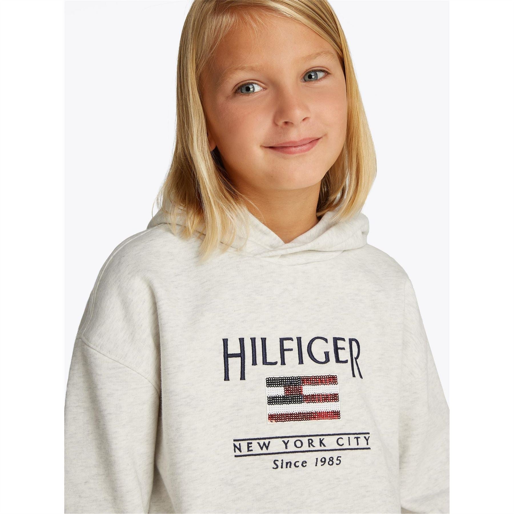 Tommy Hilfiger Flag Sequin Relaxed Fit Sweatshirt