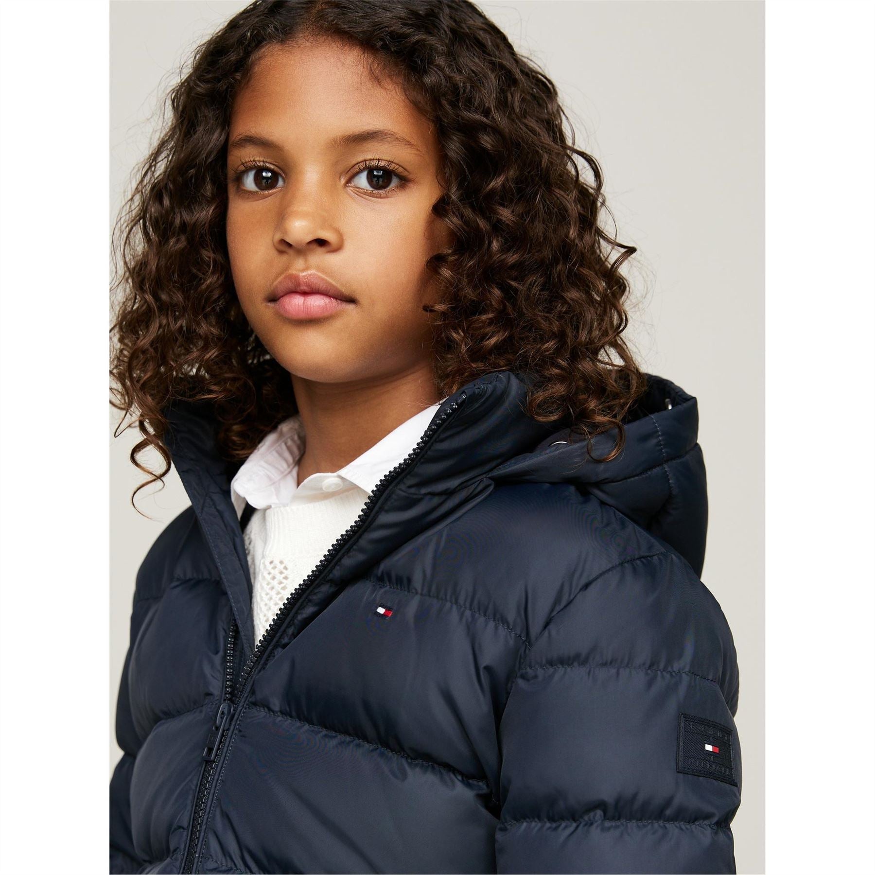 Tommy Hilfiger Faux Fur Hood Short Puffer Jacket