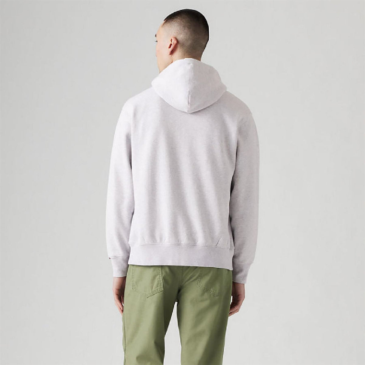 Levis Solid Patterned Hooded Neck Full Zipper Ribbed Cuff Sweat Jacket