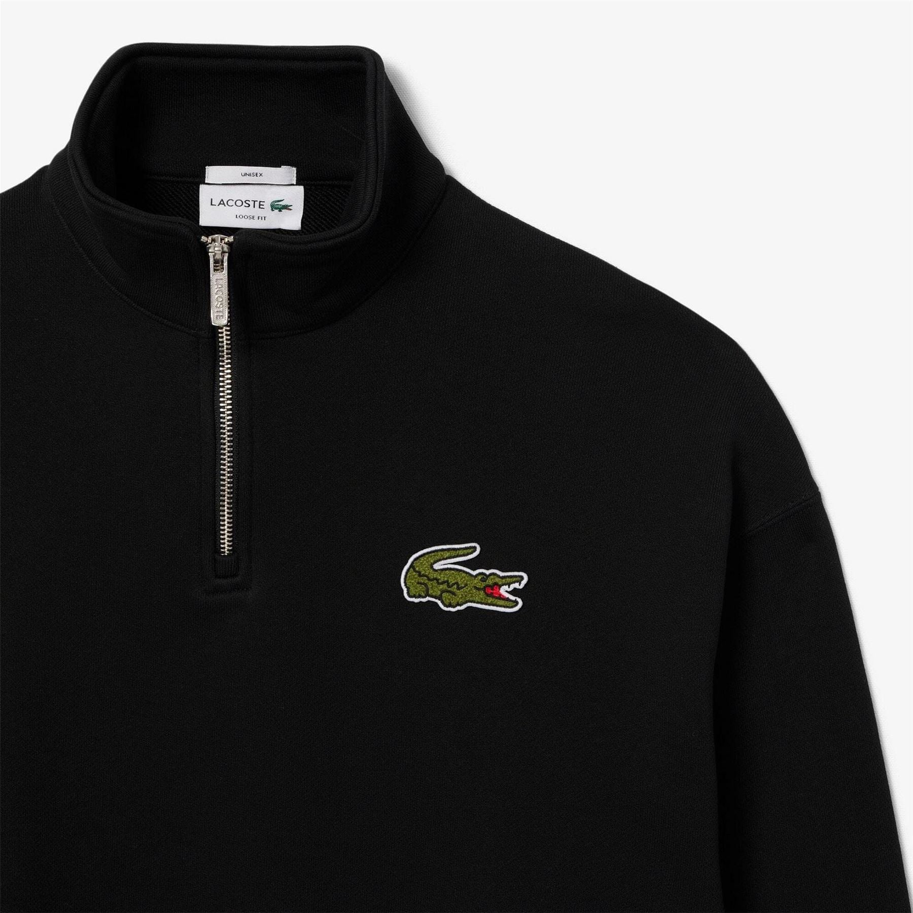 Lacoste Fit Zip Neck Badge Accent Sweatshirt