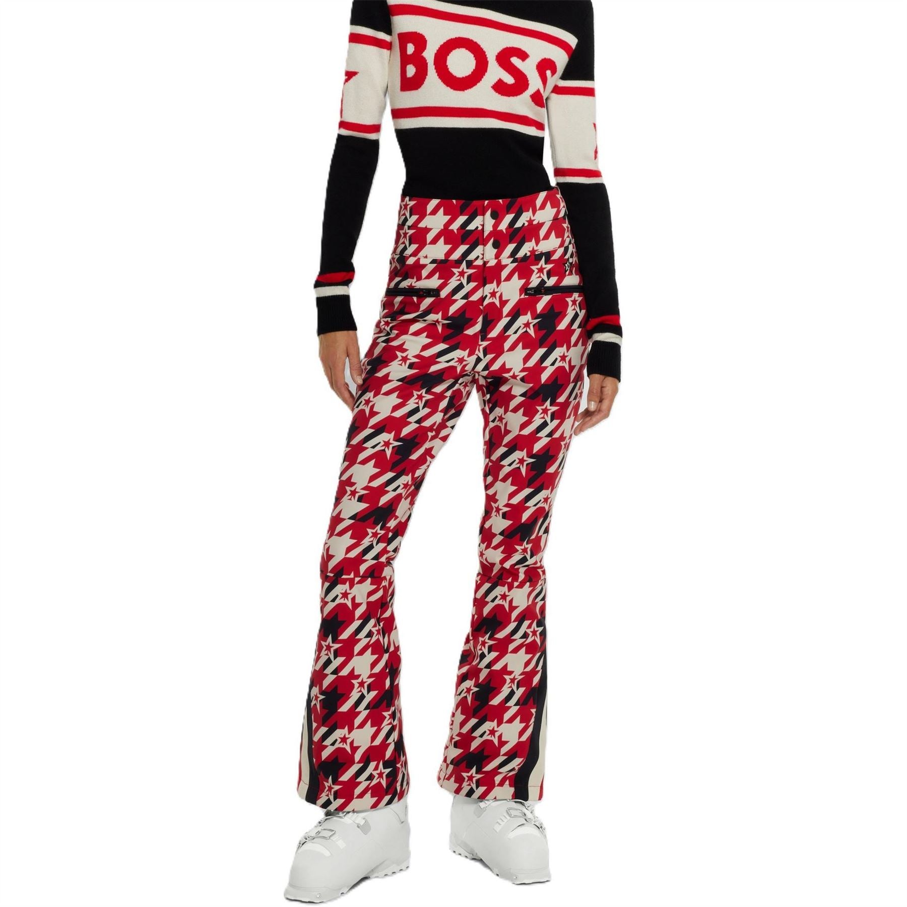 Boss Houndstooth Flared Ski Salopette