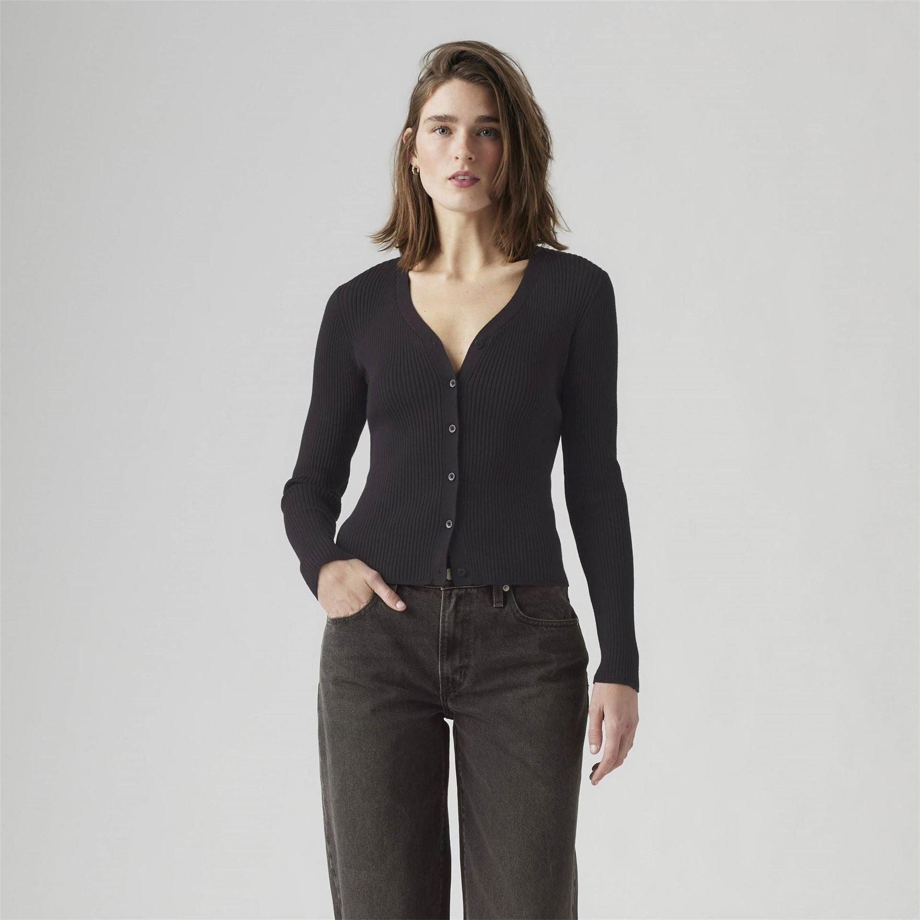 Levis Caviar V-Neck Long Sleeve Sweater