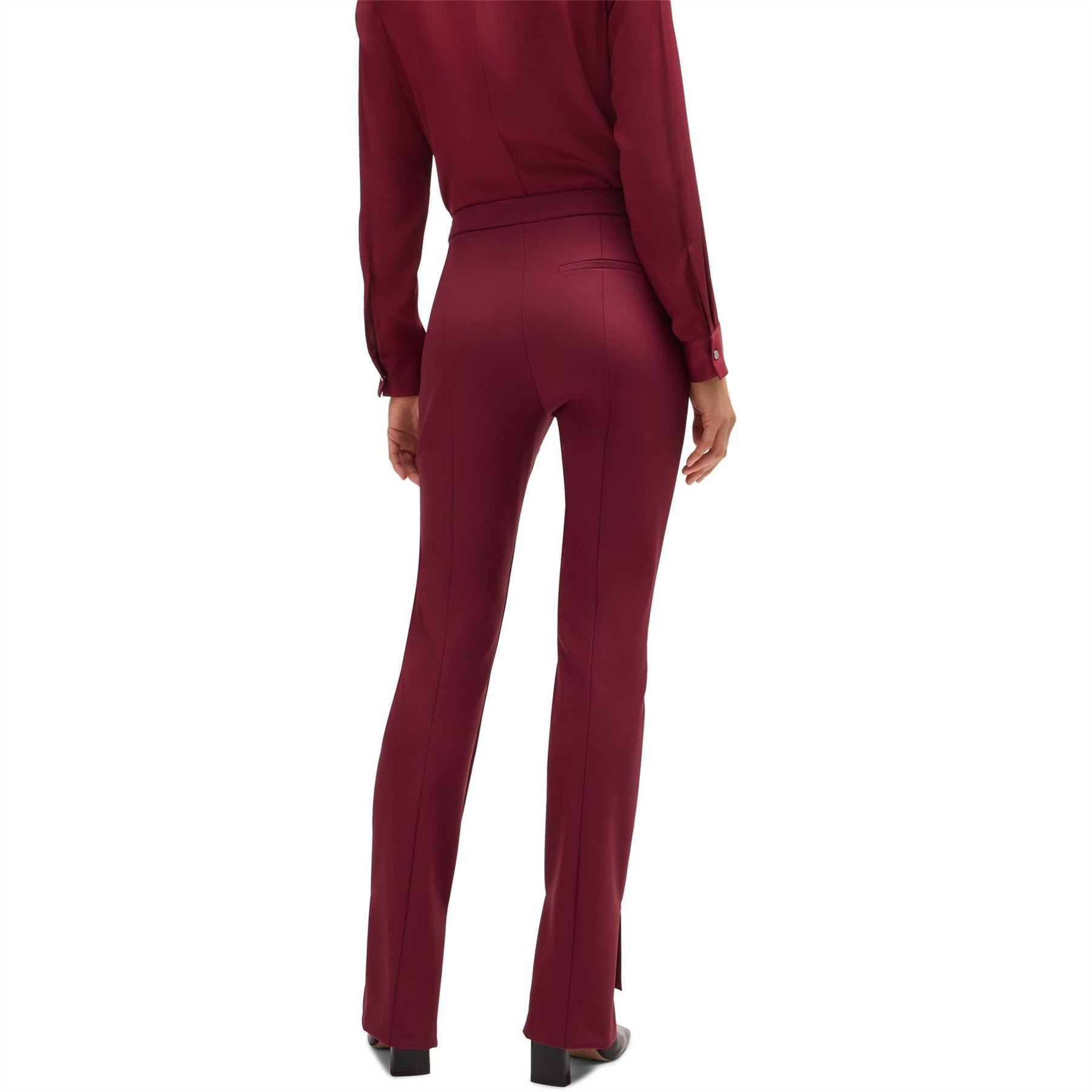 Boss Tizena Solid Patterned Straight Trousers