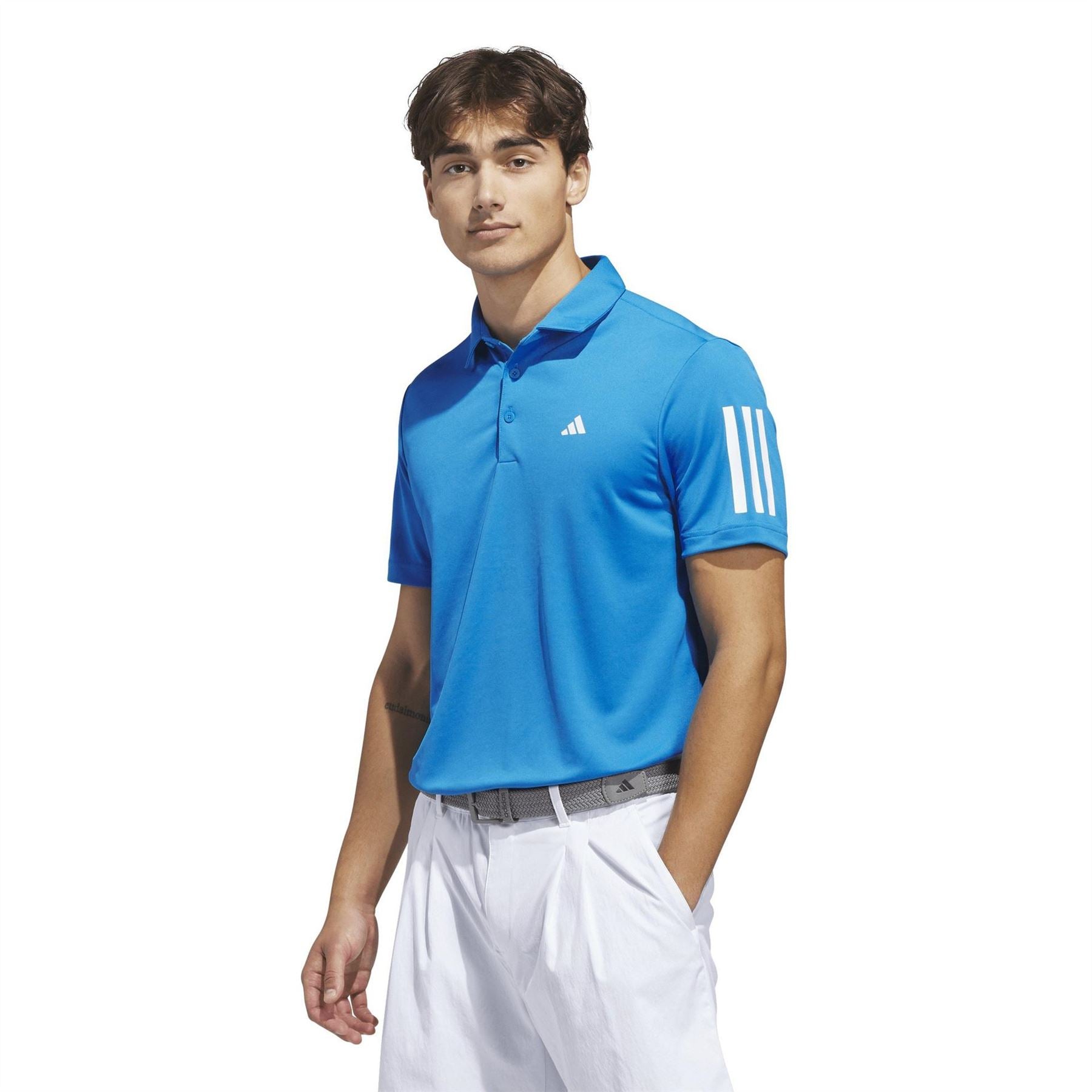 adidas Mens 3 Stripe Polo Shirt
