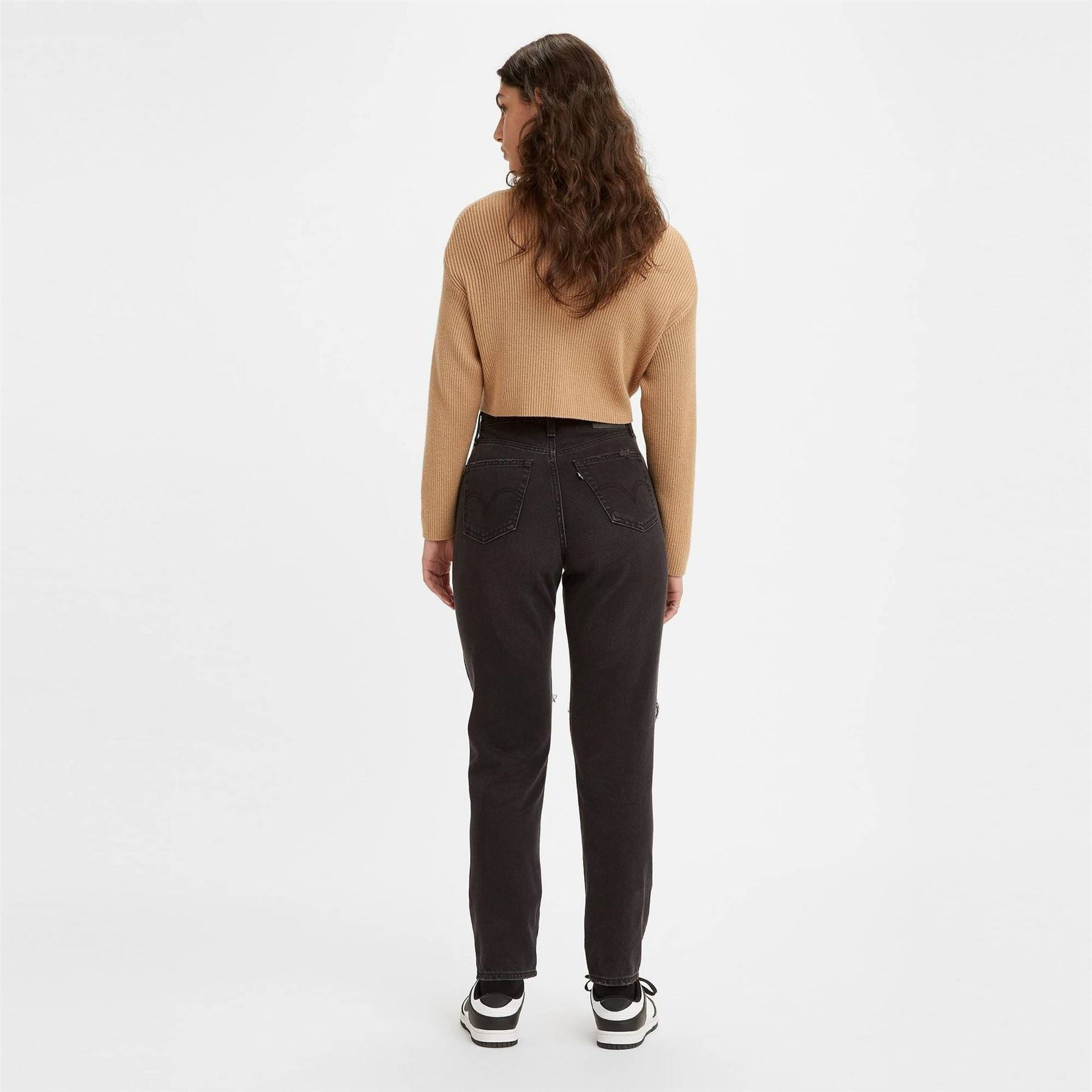 Levis High Waist Ripped Mom Straight Leg Jeans