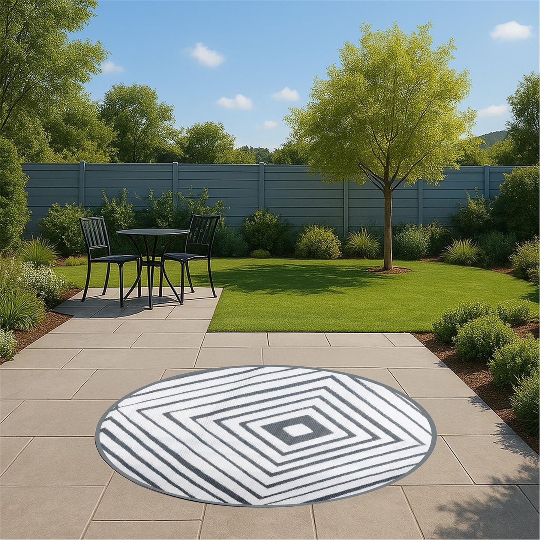 Streetwize Rug   Round Aztec Diamond Pattern