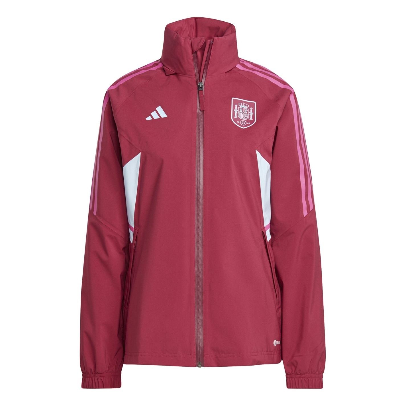 adidas Three Stripes Full Zipper Rain Coat with Side Stripes