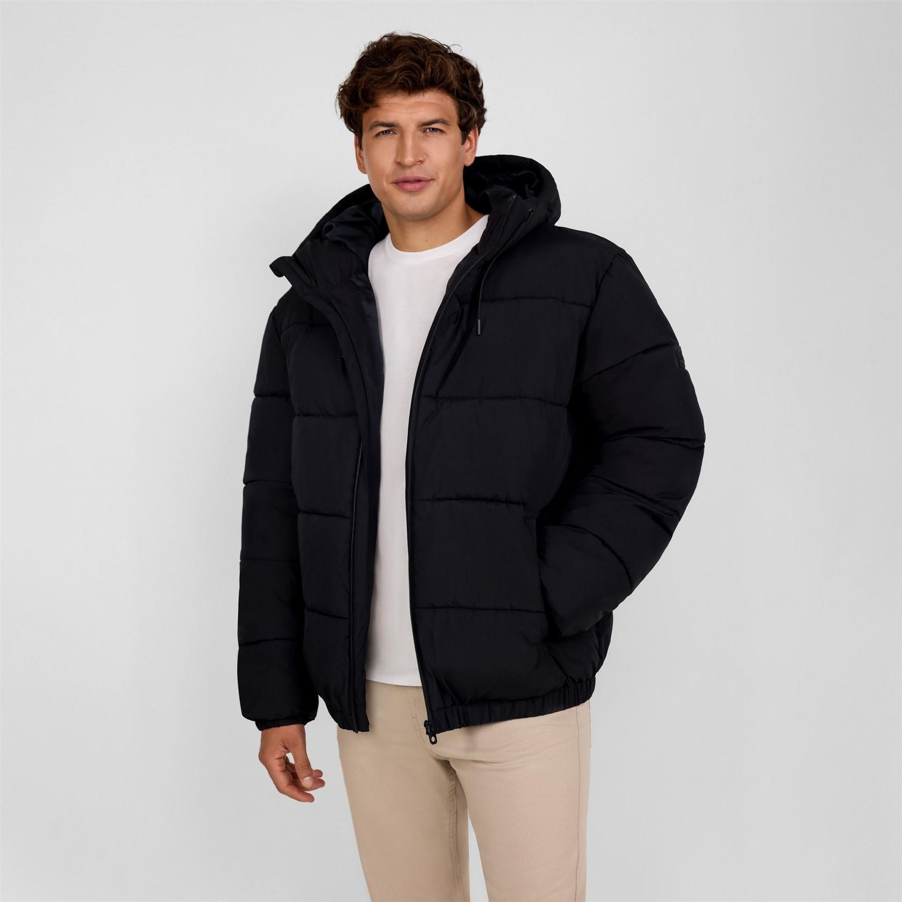 Minoti Men Ripstop Jacket High Collar Elastic Cuffs Black