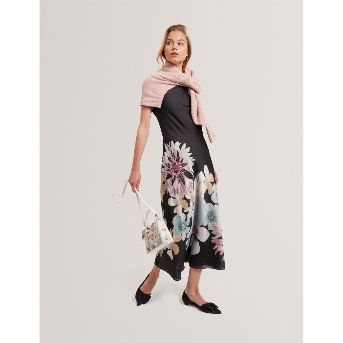 Ted Baker Drape Crew Neck Sleeveless Midi Dress