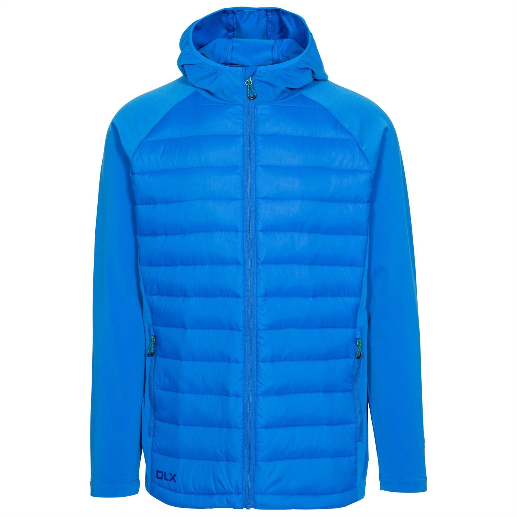 DLX Cade Solid Patterned Hooded Down Jacket with Zipped Pocket