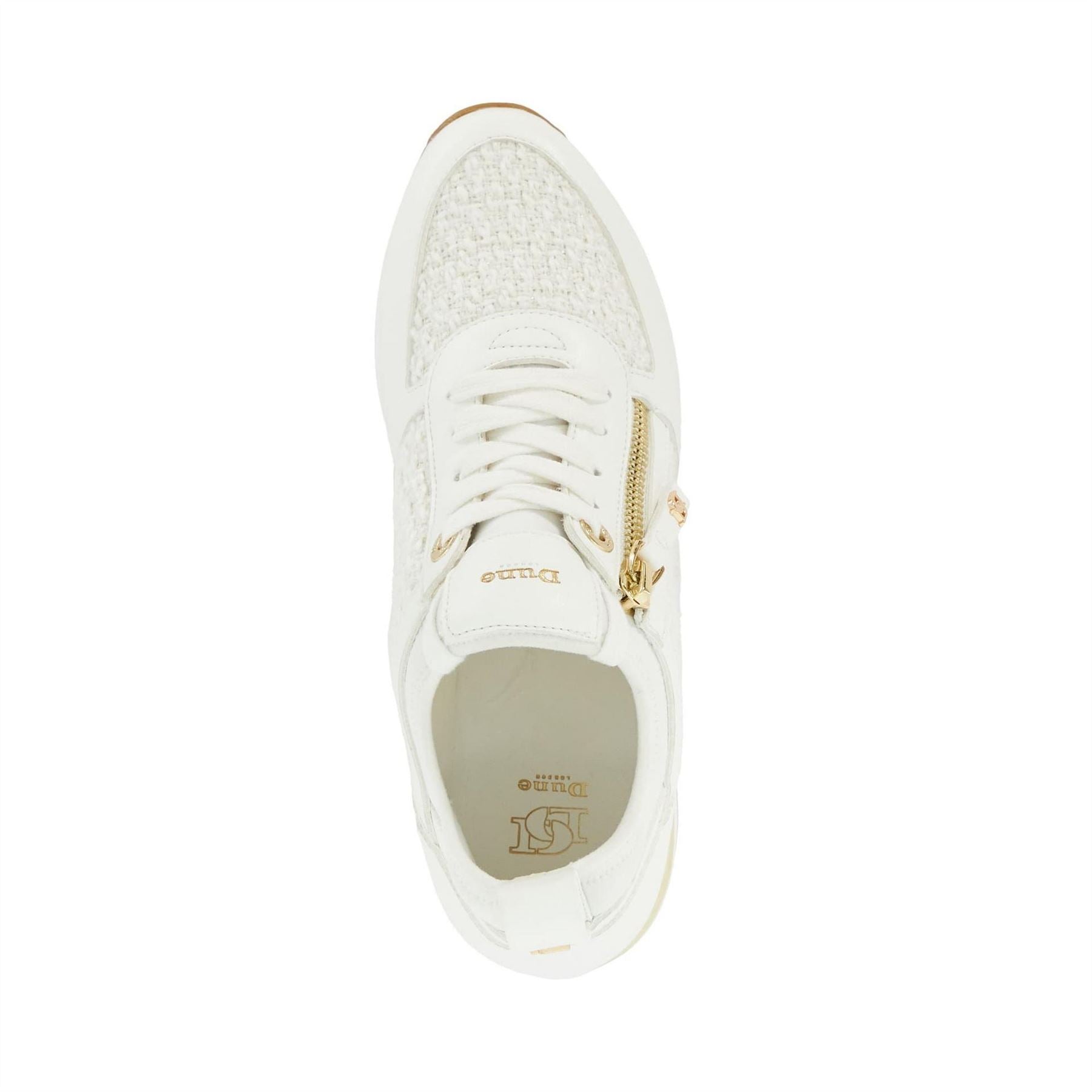Dune London Textured Lace-Up Wedge Sneakers
