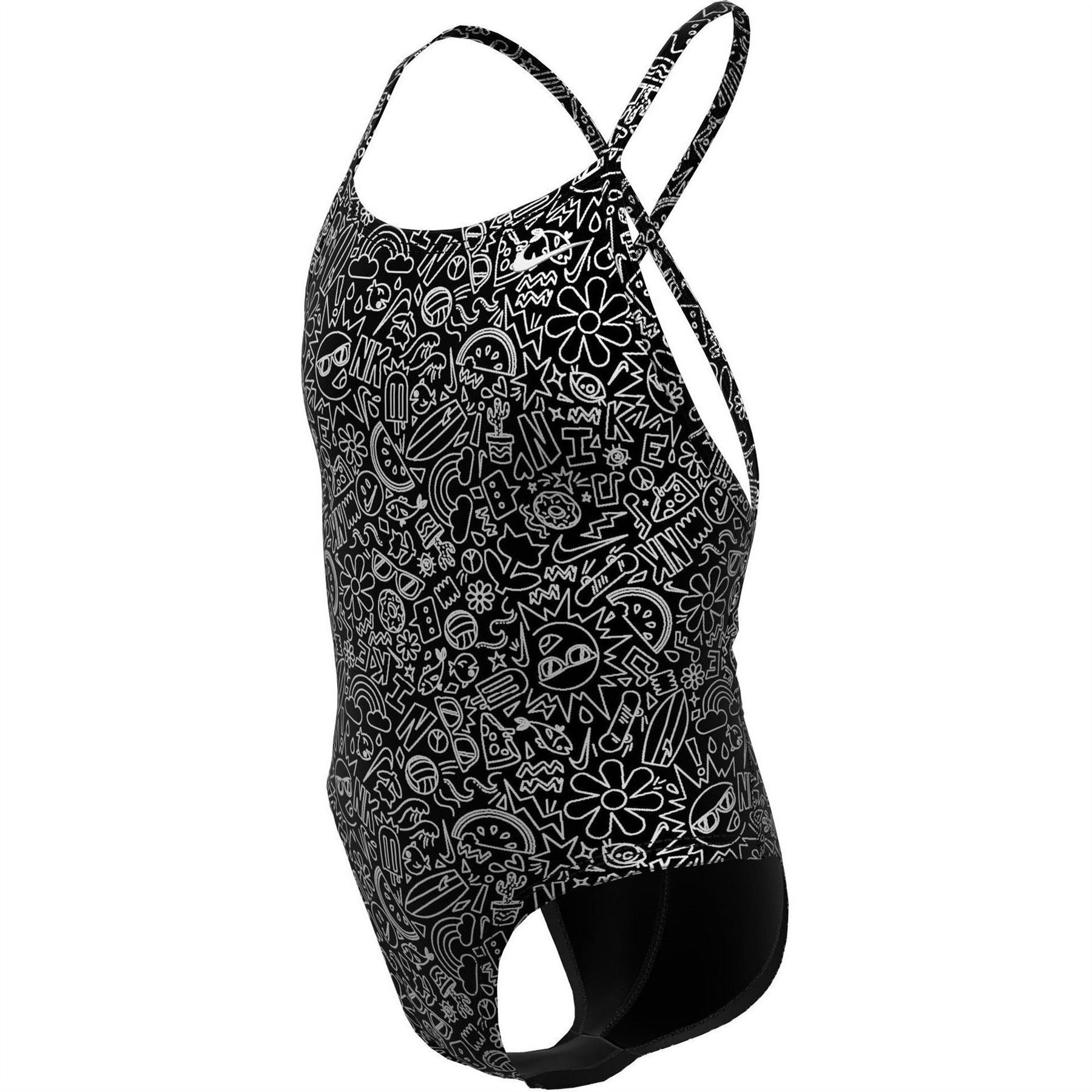 Nike Tie Back Graphic Print Swimsuit