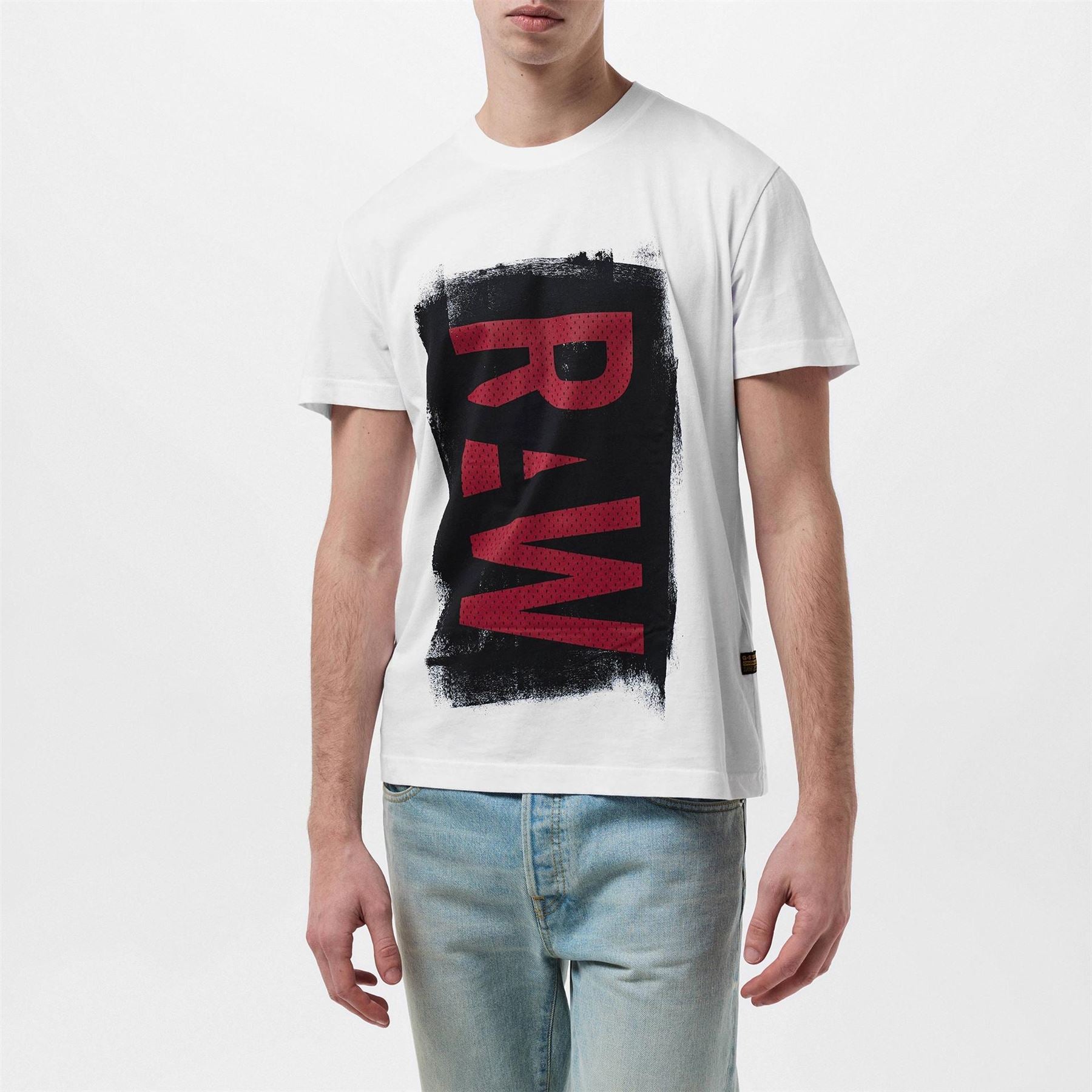 G Star Painted Lettering Crew Neck T-Shirt