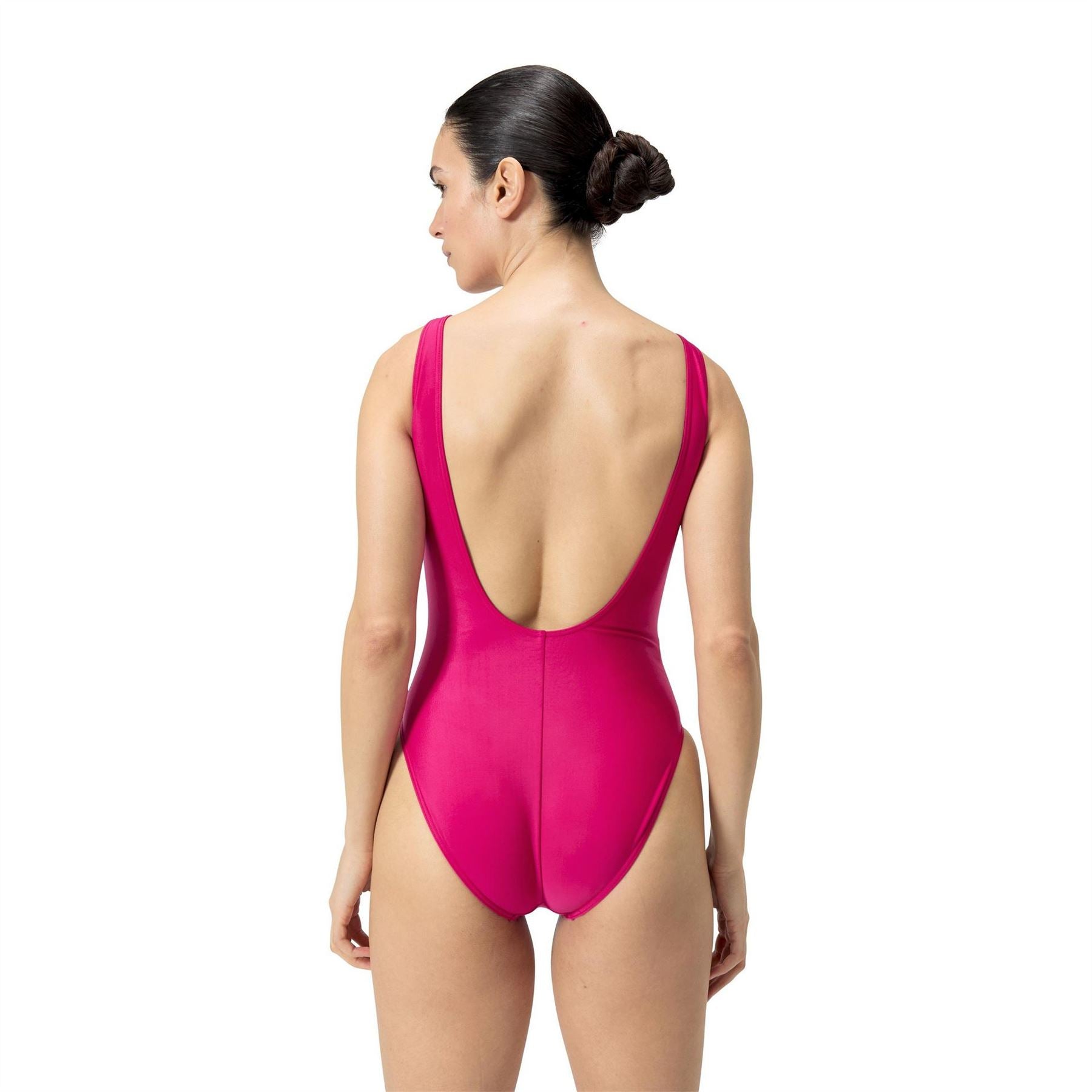Speedo Logo Print Deep Back Swimsuit