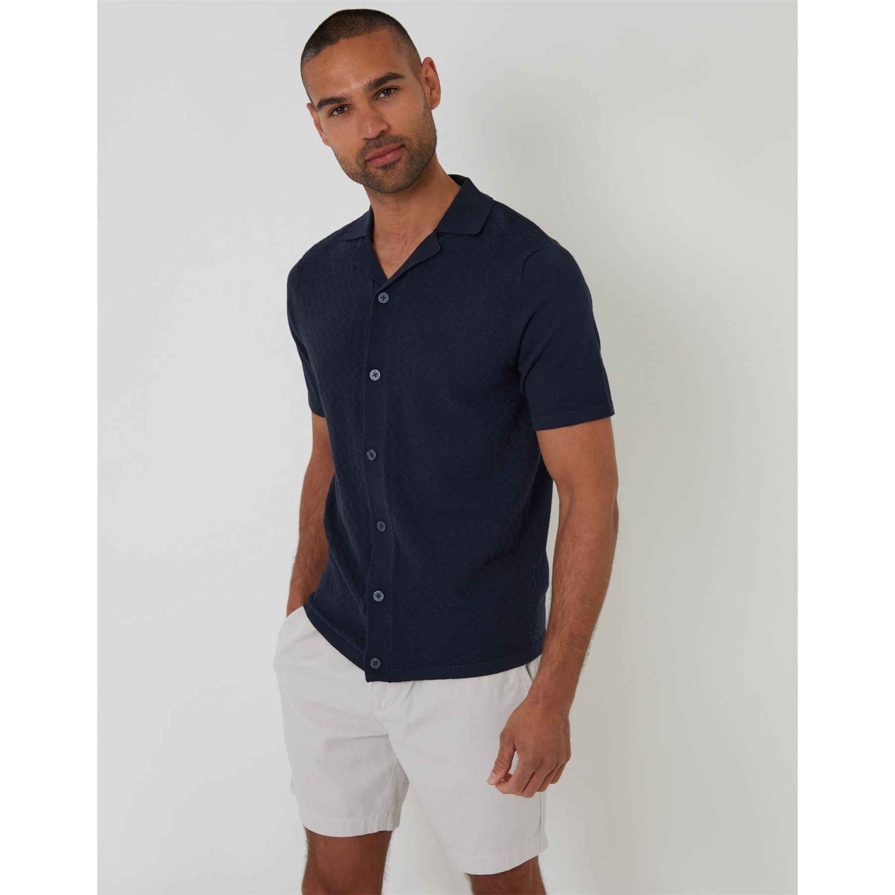 Threadbare Collared Neck Short Sleeve Regular Fit Shirt