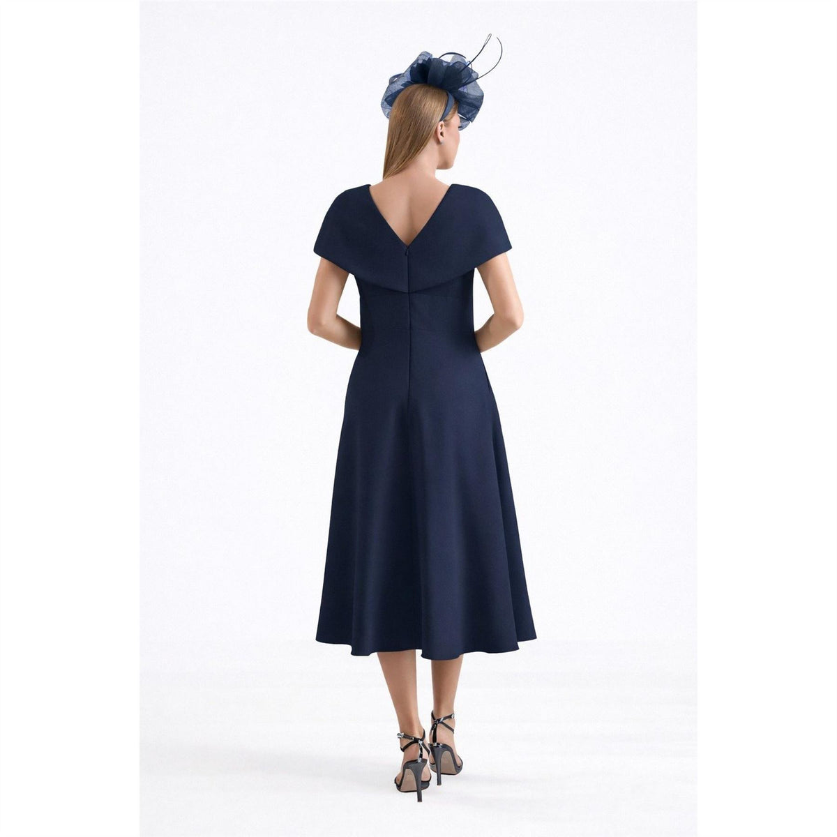 Ella Boo Navy or lime Cape Detail Midi Dress