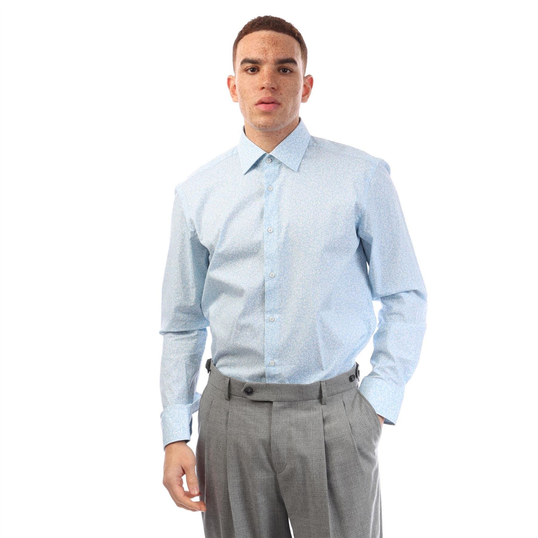 Boss Joe Collared Neck Point Collar Long Sleeve Shirt