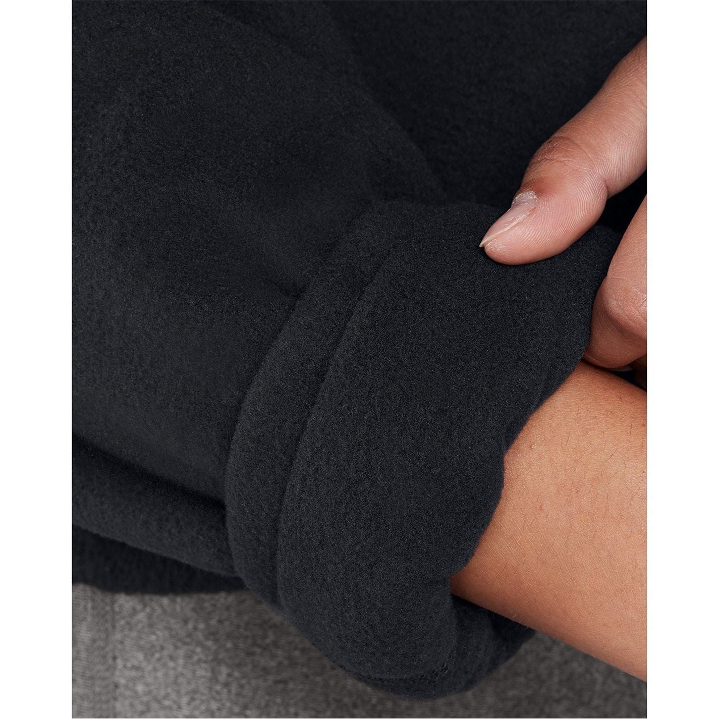 Under Armour Solid Patterned Hooded Neck Ribbed Cuff Fleece Jacket