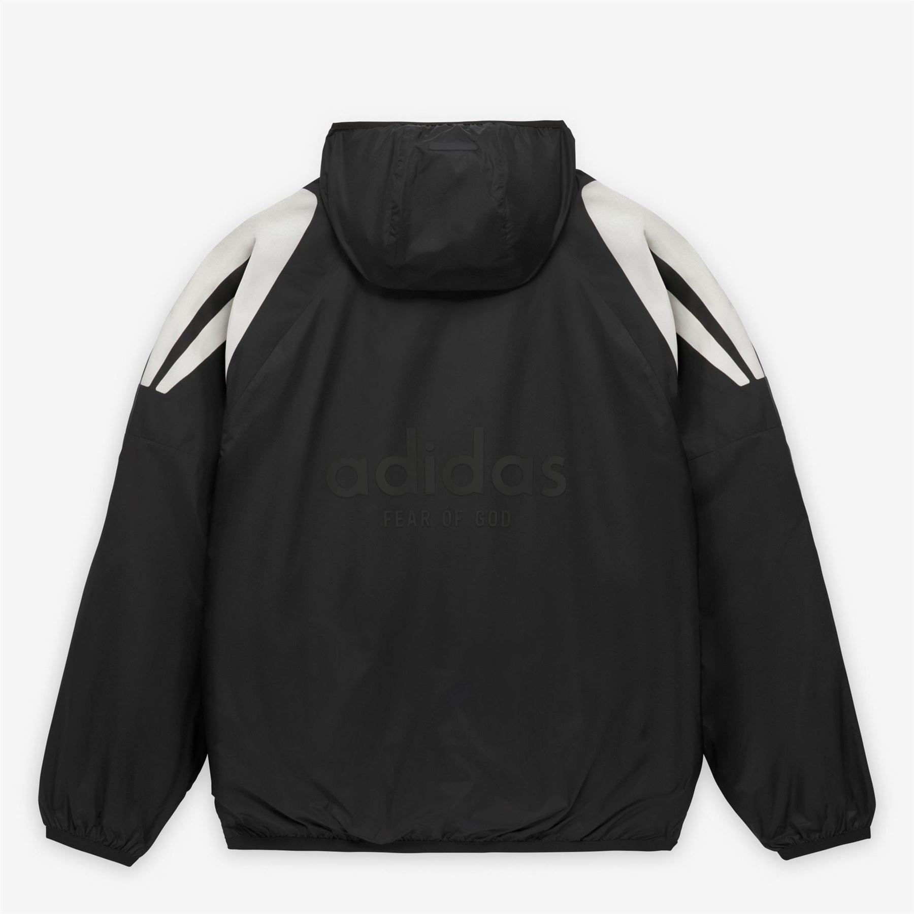 adidas Geometric Patterned Hooded Anorak Jacket with Side Stripes