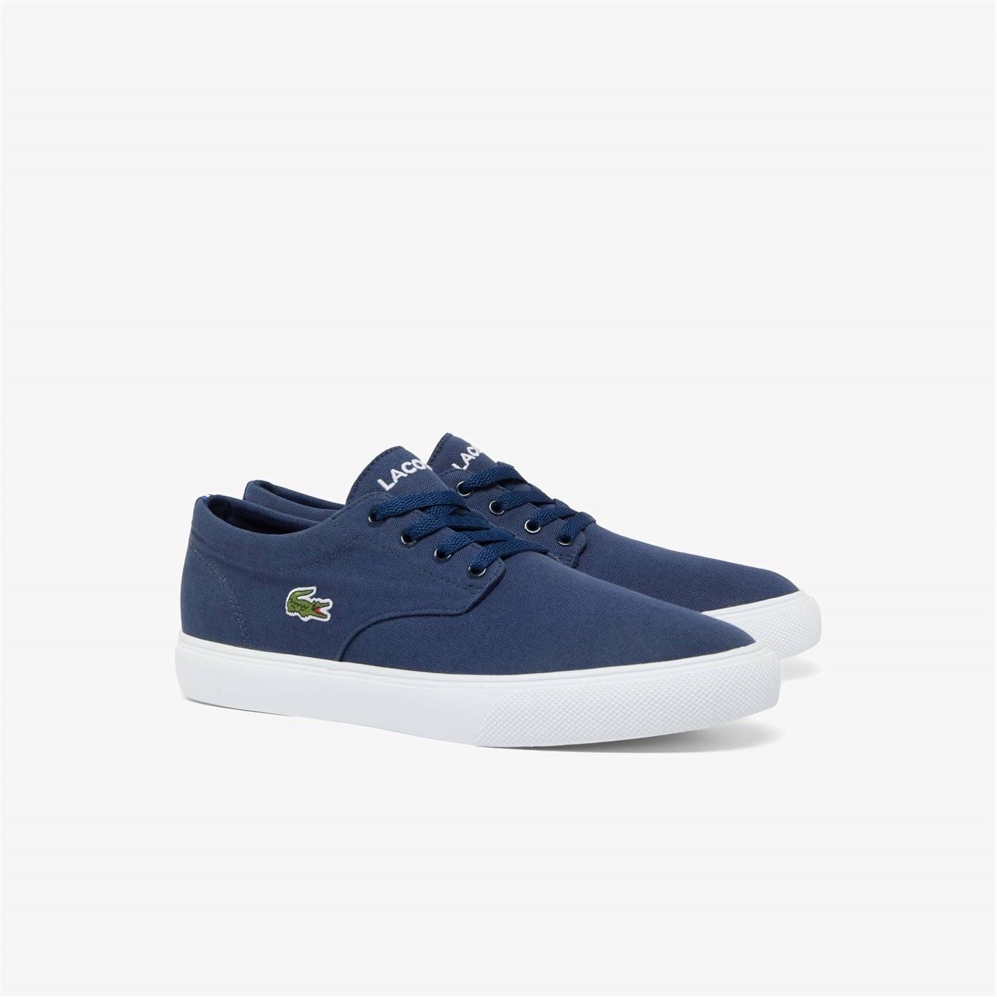 Lacoste Canvas Low Top Crocodile Print Trainers