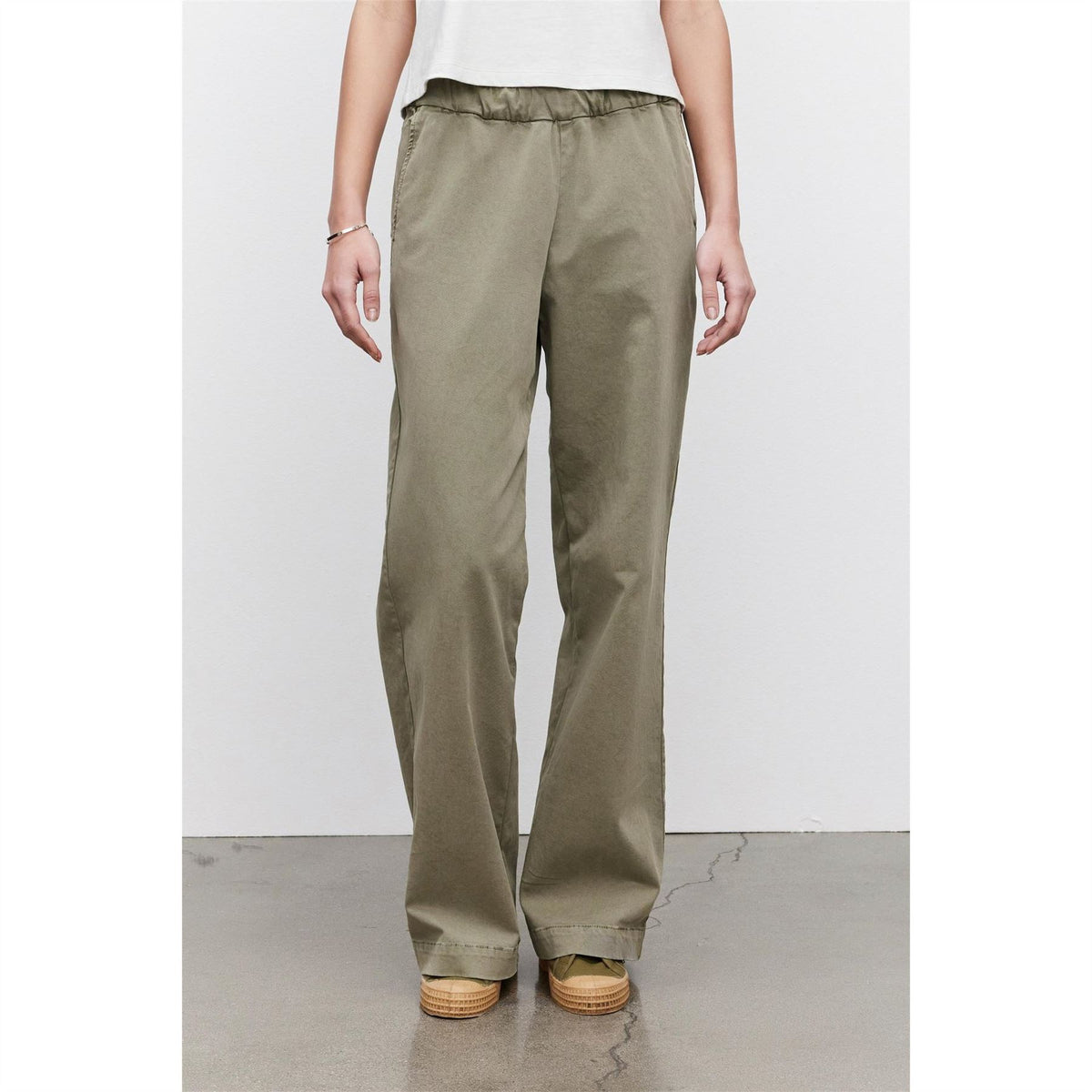 Velvet by Graham and Spencer Solid Patterned Wide Leg Trousers