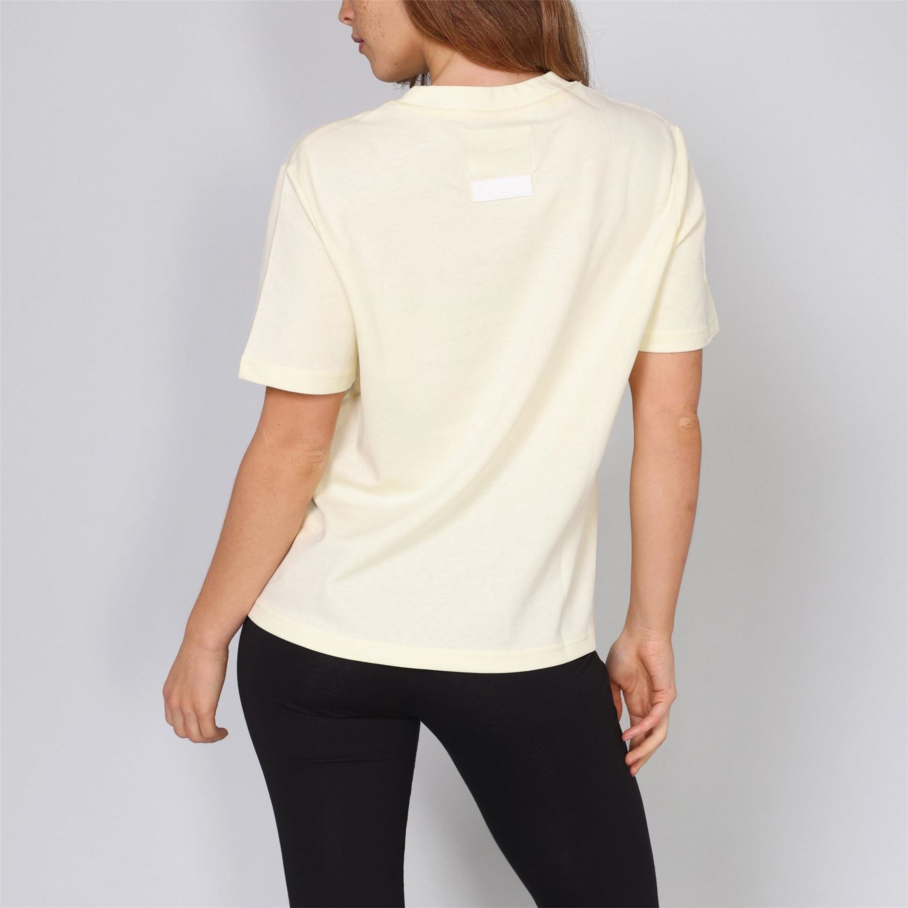 Blank Essentials Lettering Crew Neck Ribbed Collar Short Sleeve Boyfriend T-Shirt