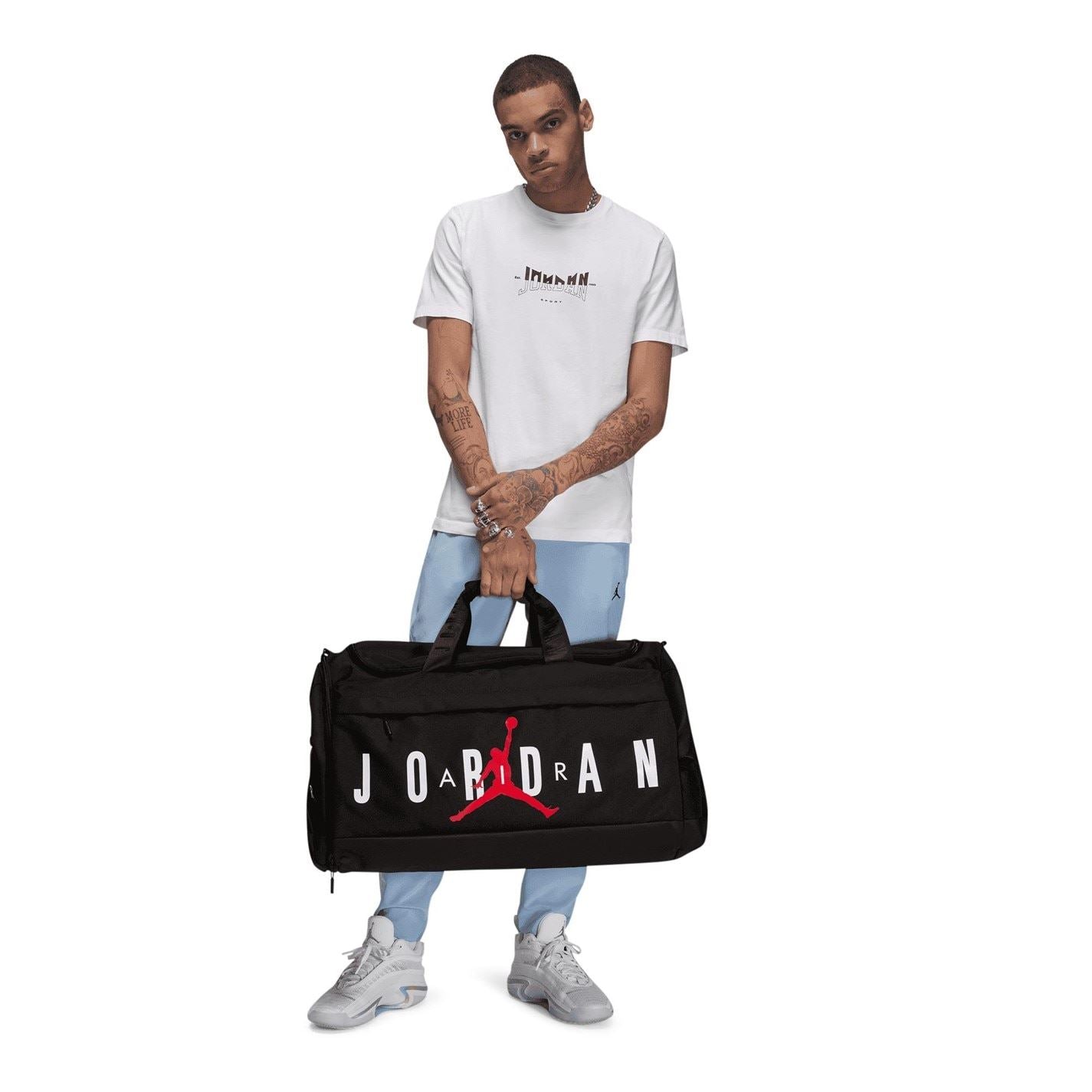 Air Jordan Graphic Print Duffle Bag with Logo