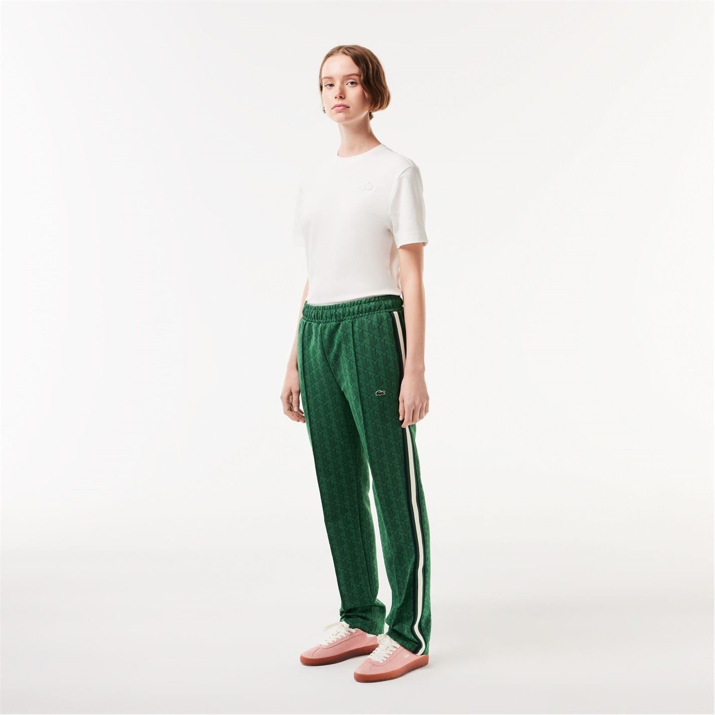 Lacoste Geometric Patterned Side Stripes Track Pants
