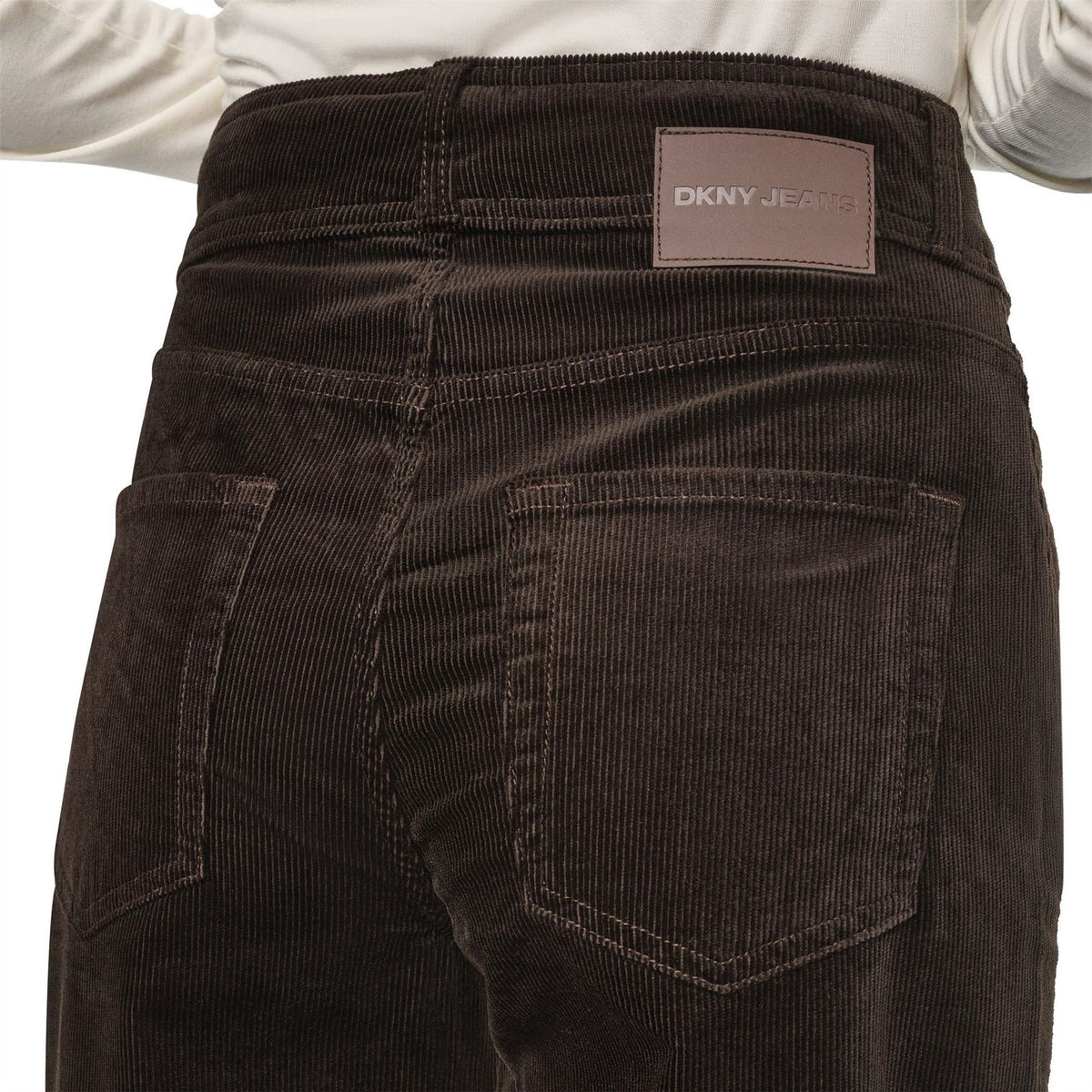 DKNY Hi Rise Double Button Wide Leg Corduroy