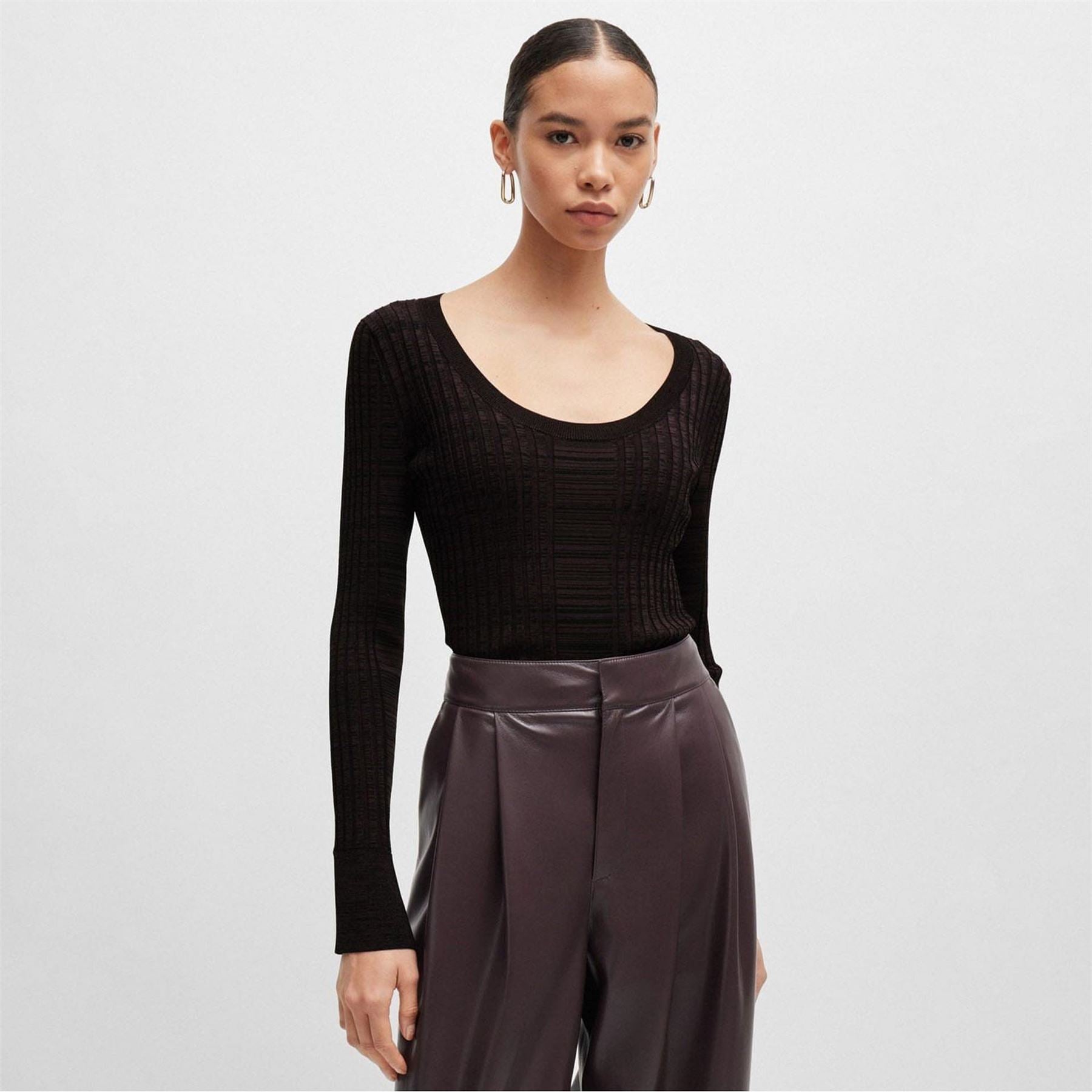 Boss Scoop Neck Sweater