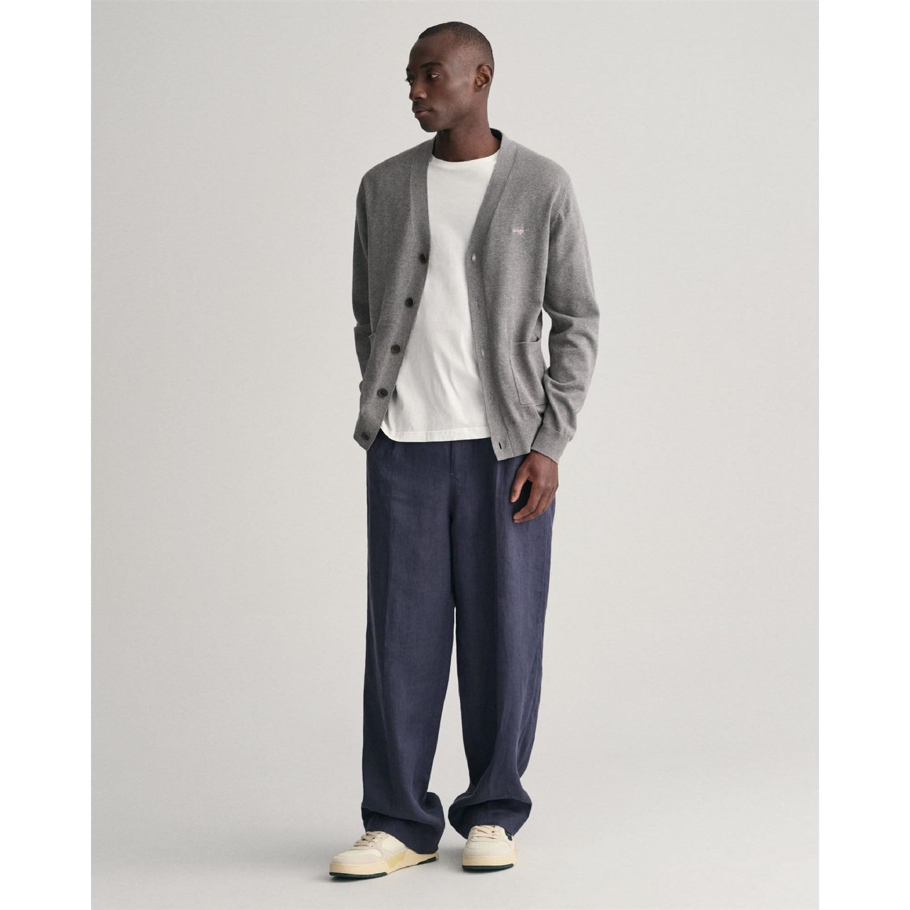 Gant Cotton V Neck Cardigan