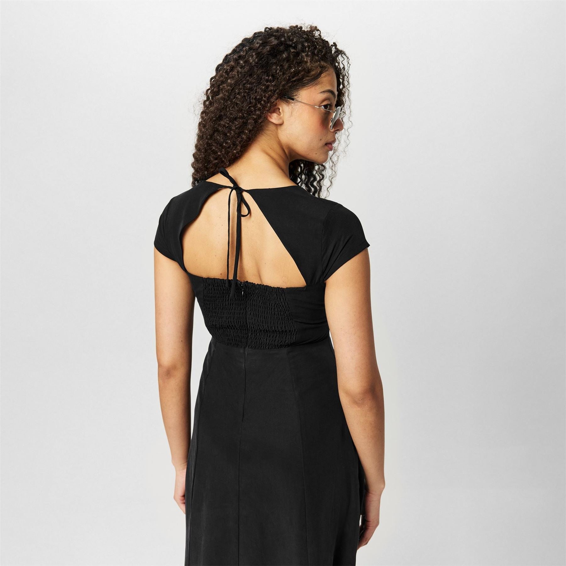 Jack Wills Cap Sleeve Square Neck Midi A-Line Dress