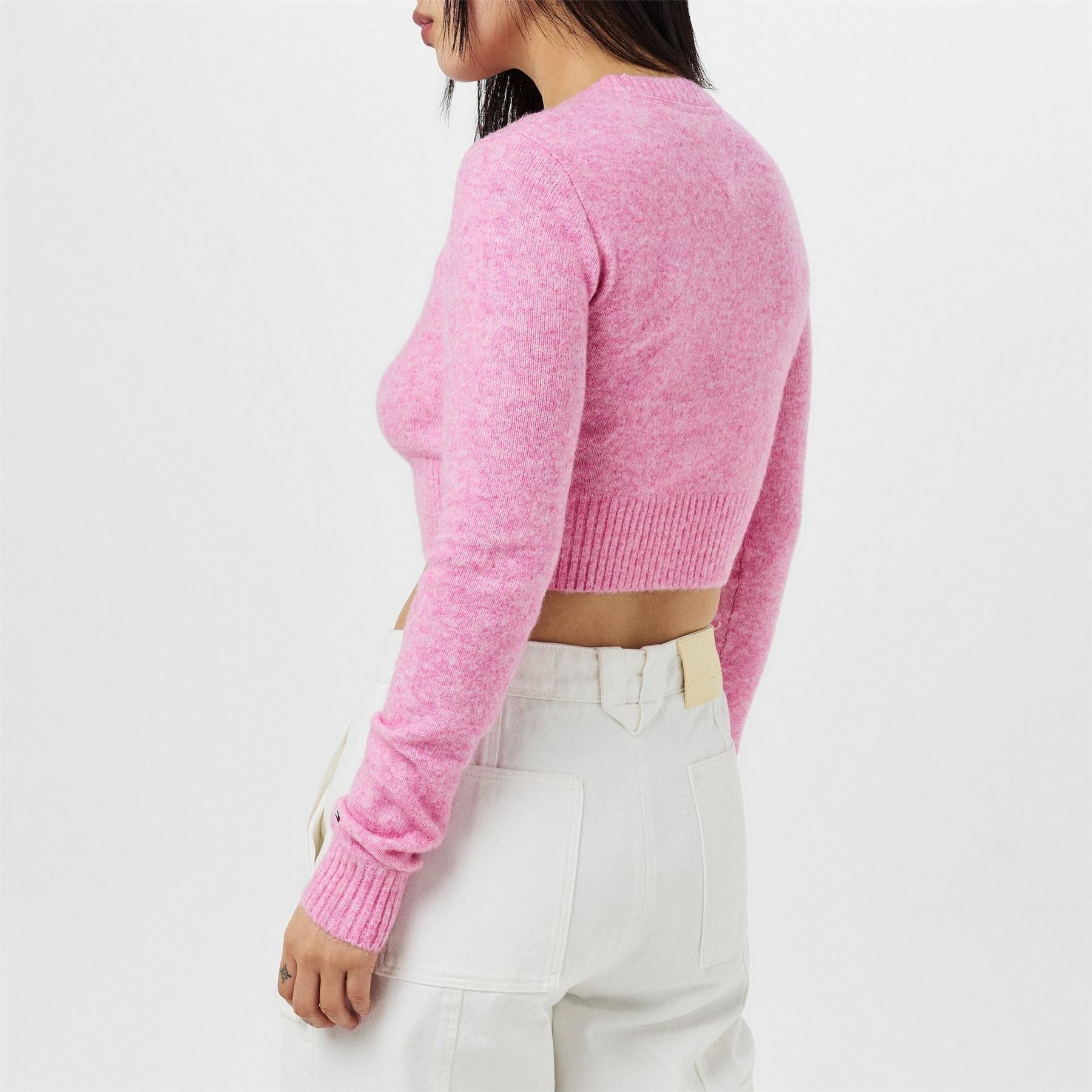 Tommy Jeans Cropped Script Slim Fit Sweater