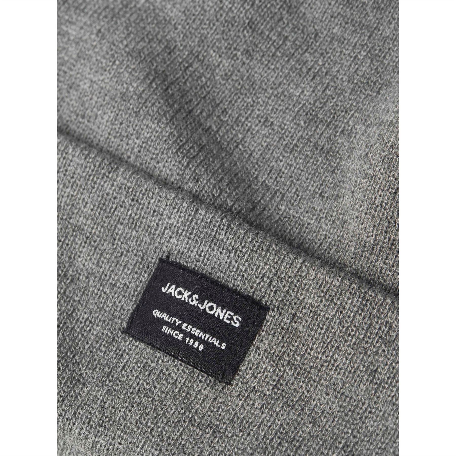Jack and Jones Solid Patterned Lettering Beanie with Logo