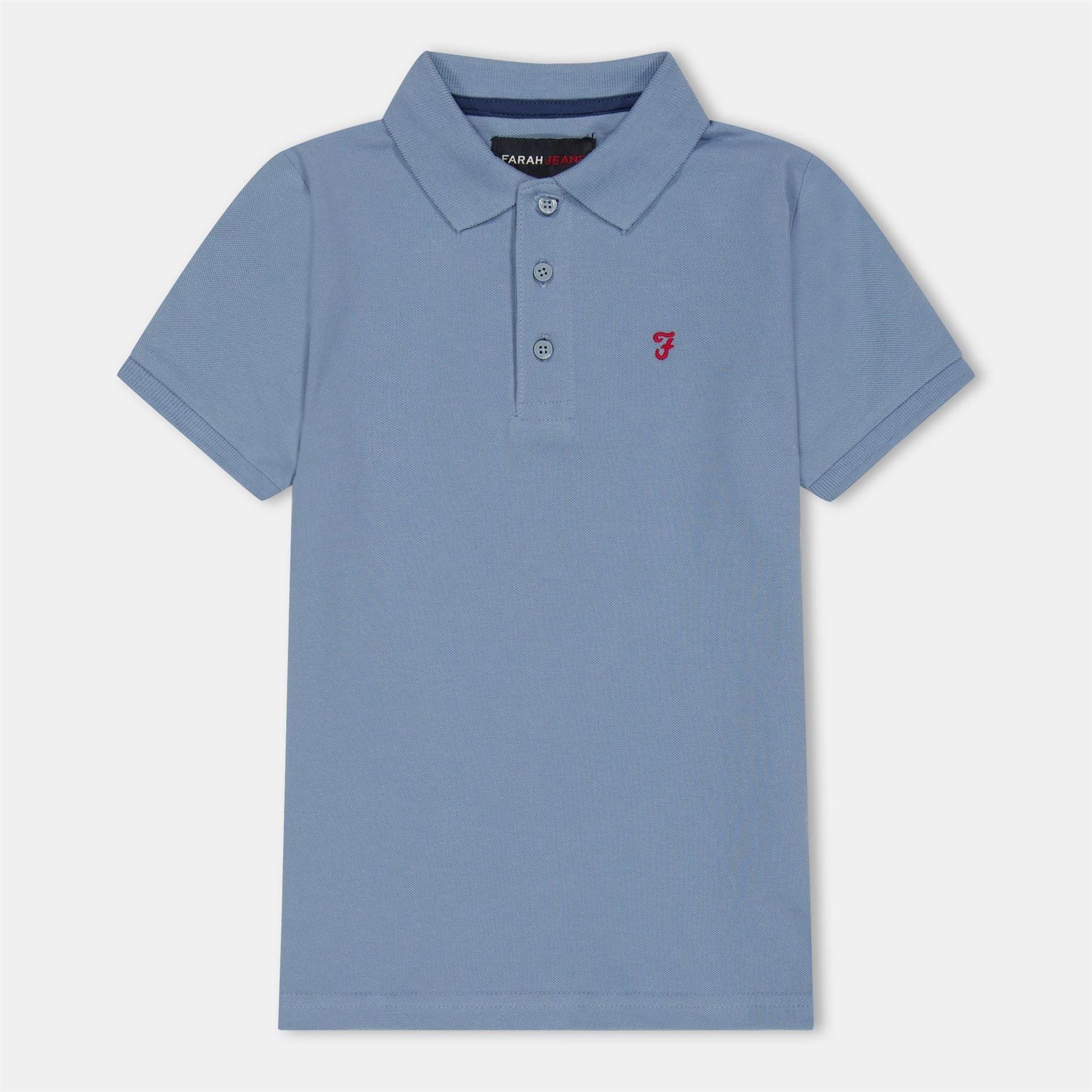 Farah Bugsworth Embroidered Collared Short Sleeve Polo Shirt
