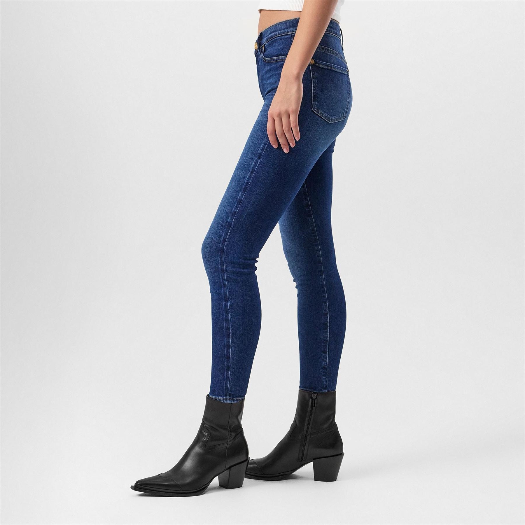 7 For All Mankind High Waisted Cropped Skinny Jeans