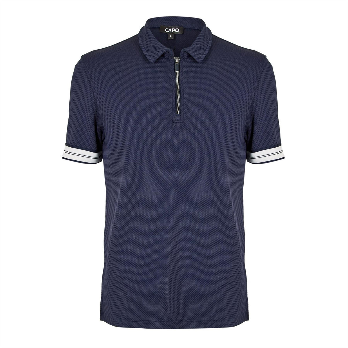 CAPO Textured Short Sleeve Polo Shirt