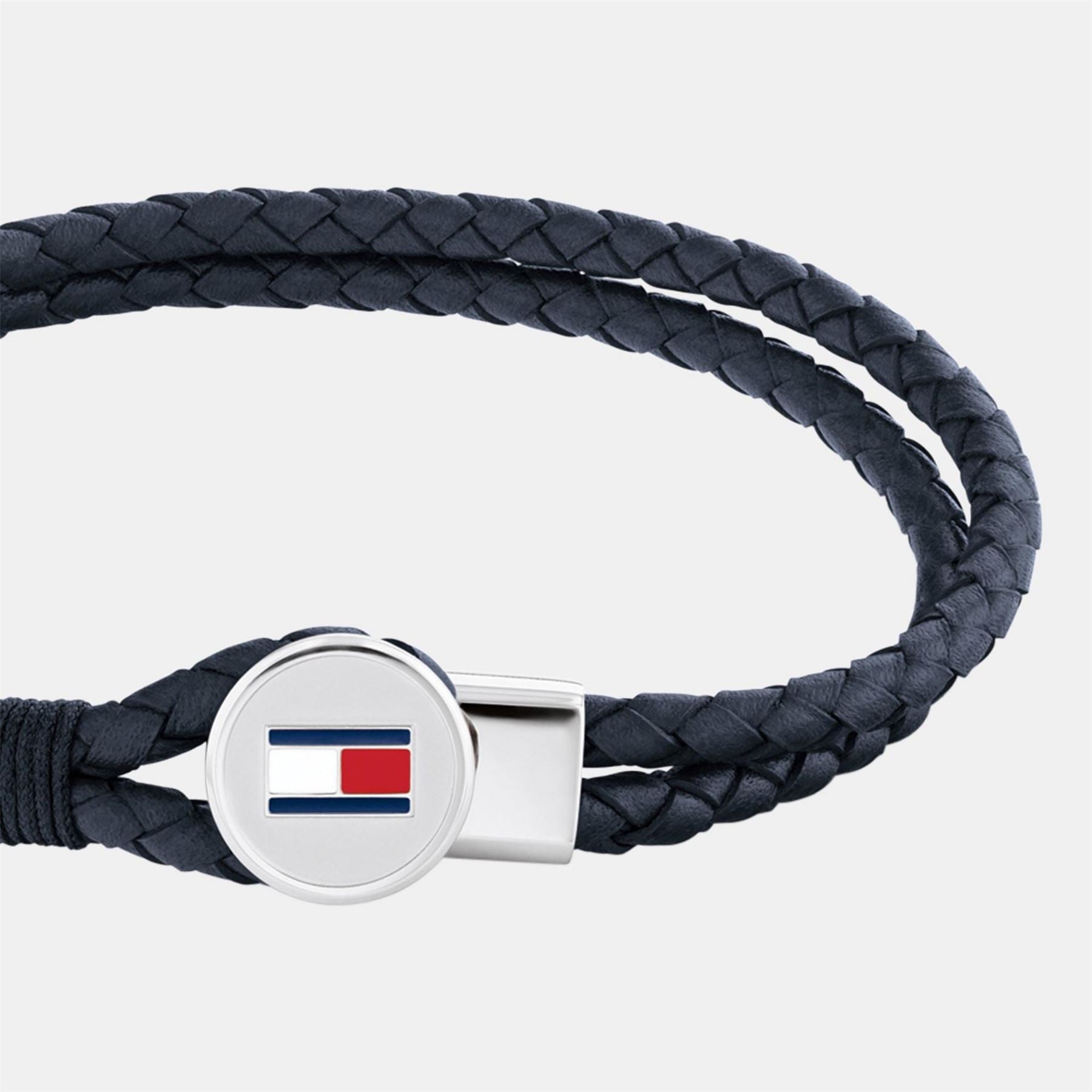Tommy Hilfiger Hilfiger Men’s Braided Leather Bracelet