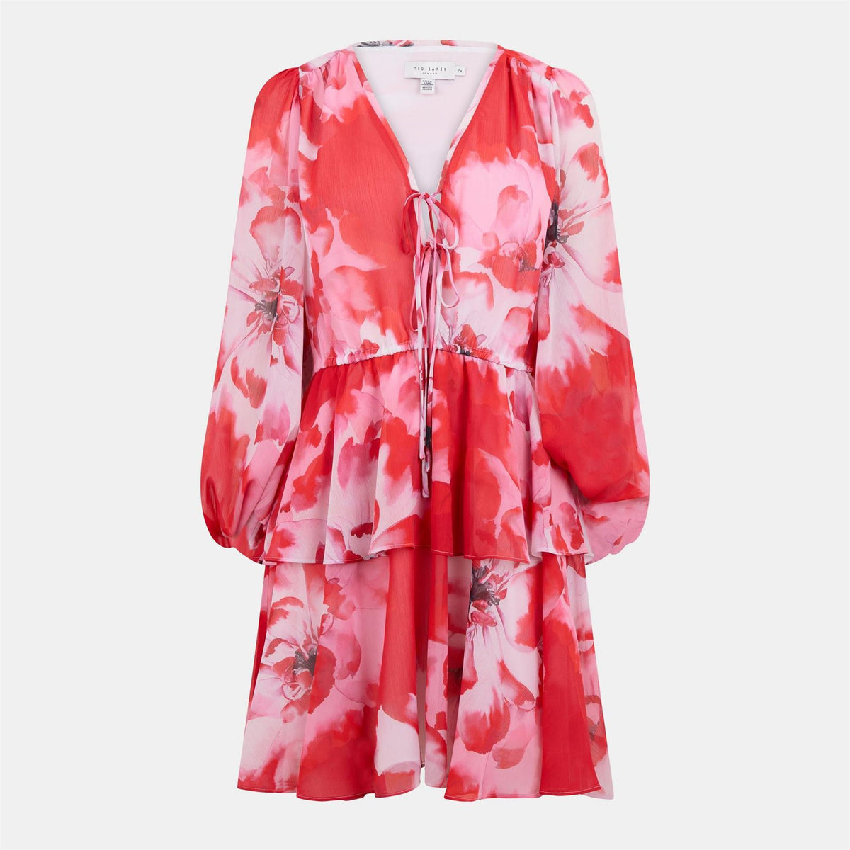 Ted Baker Woven V-Neck Mini A-Line Dress