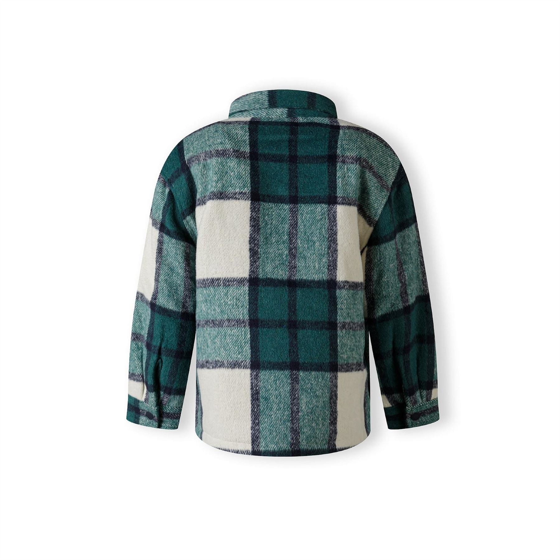 Minoti Boys Padded Shirt Jacket Wool Blend Green