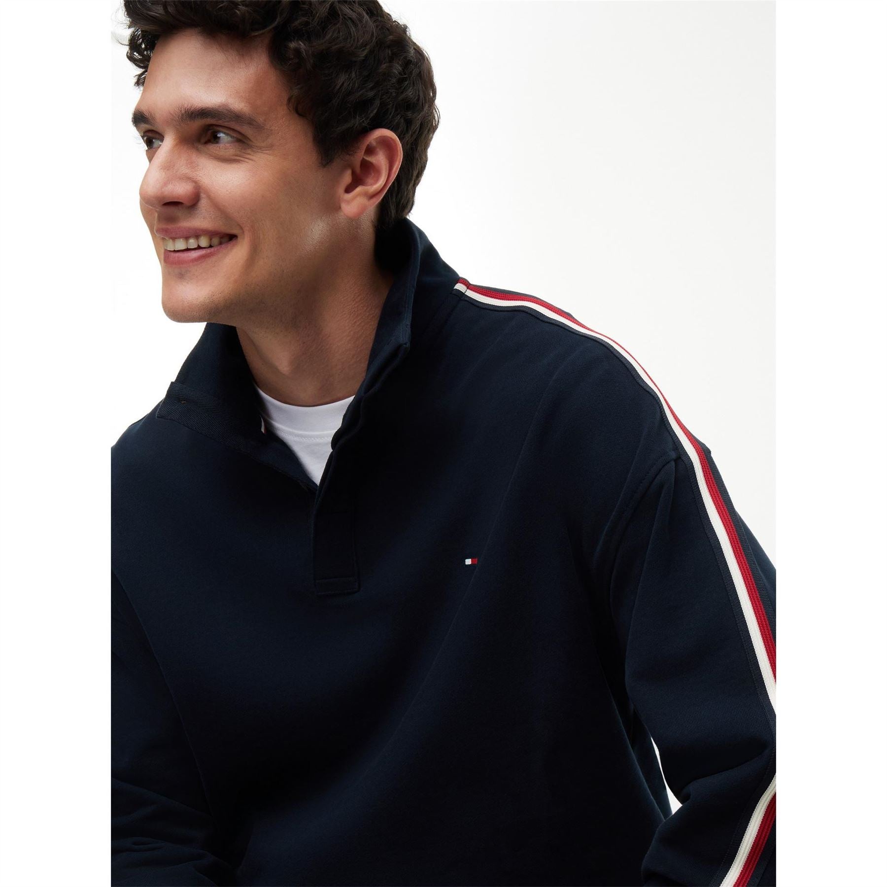 Tommy Hilfiger Global Stripe Half Button Top