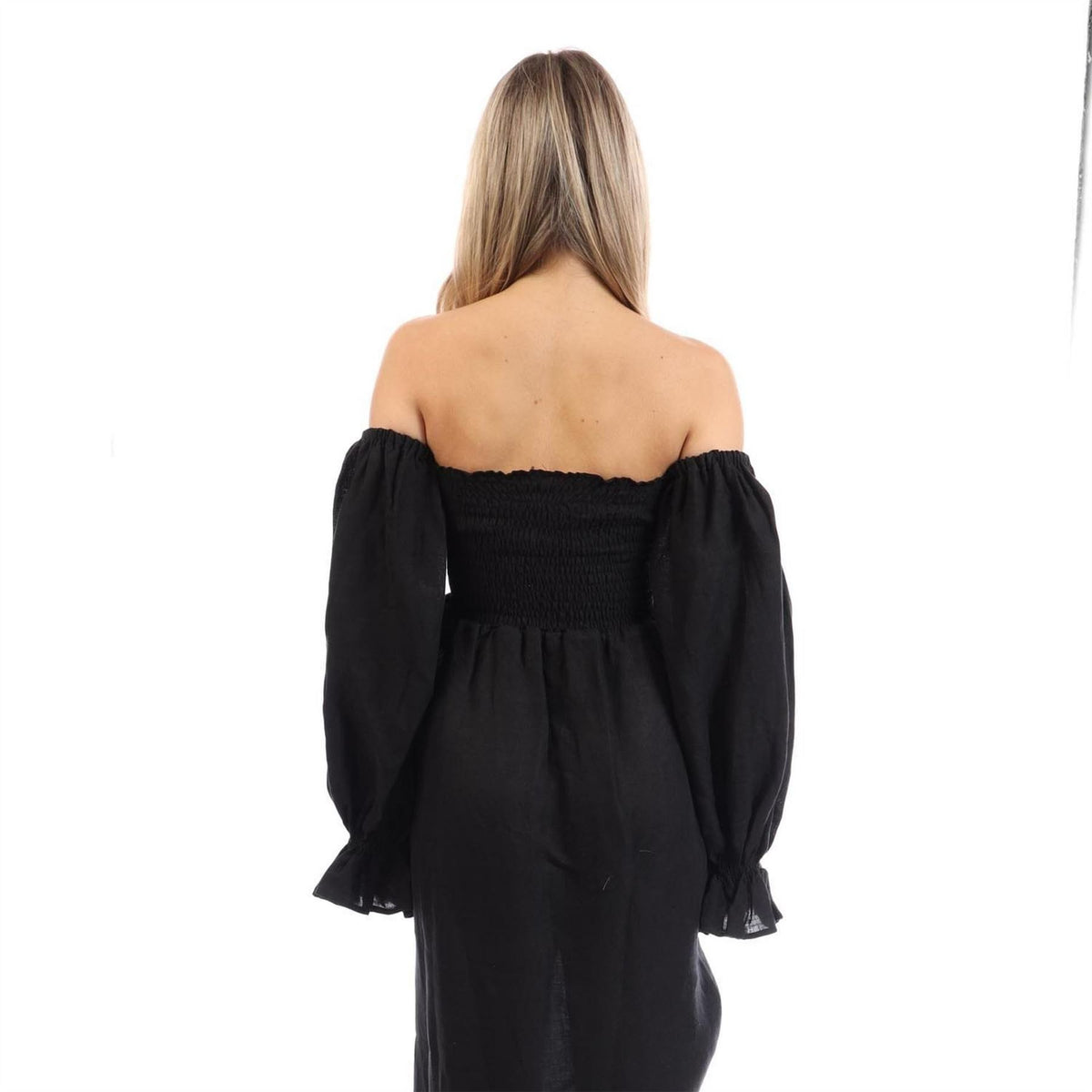 Sleeper Linen Dress With Rose Detail