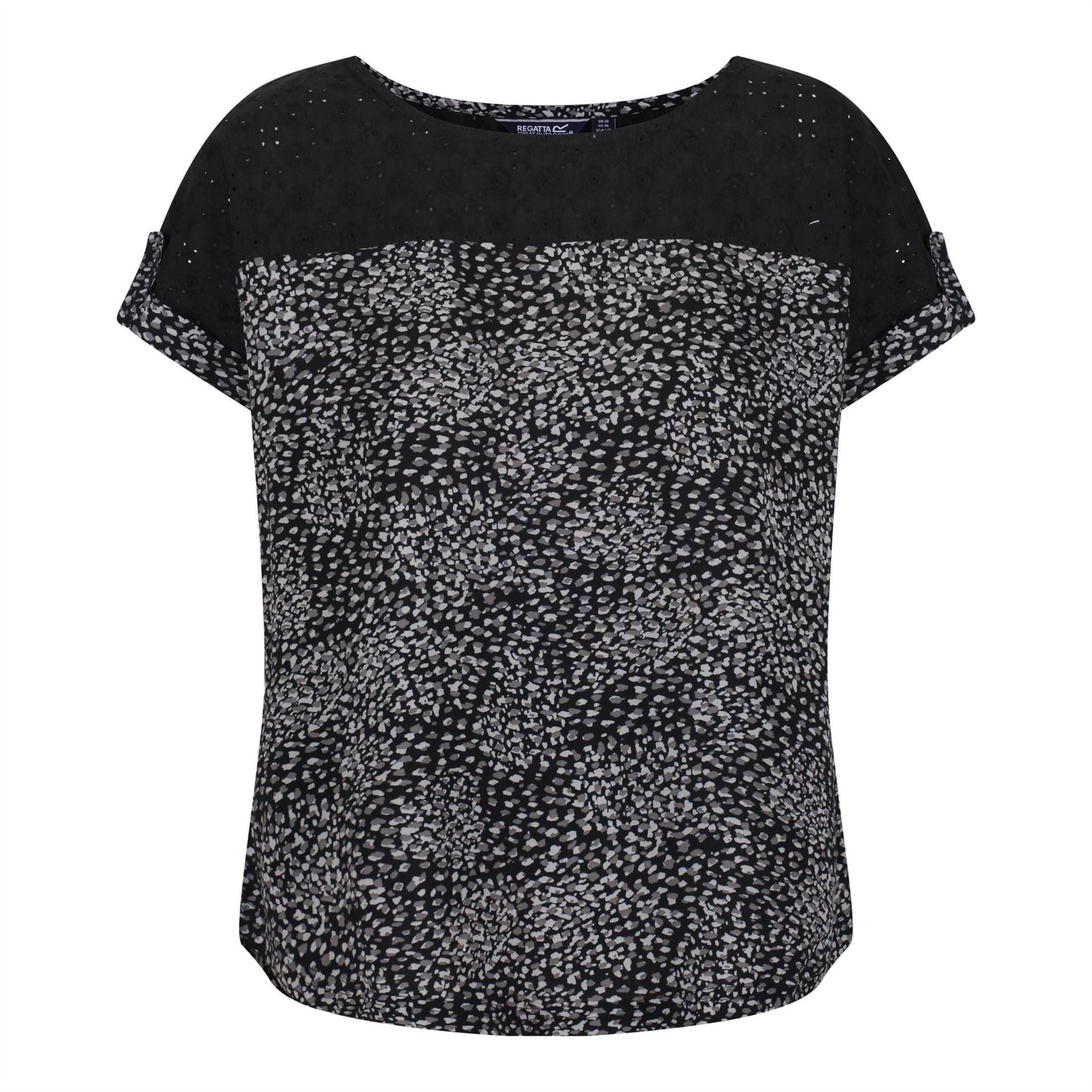 Regatta Crew Neck Rolled Cuff Short Sleeve Shell Blouse