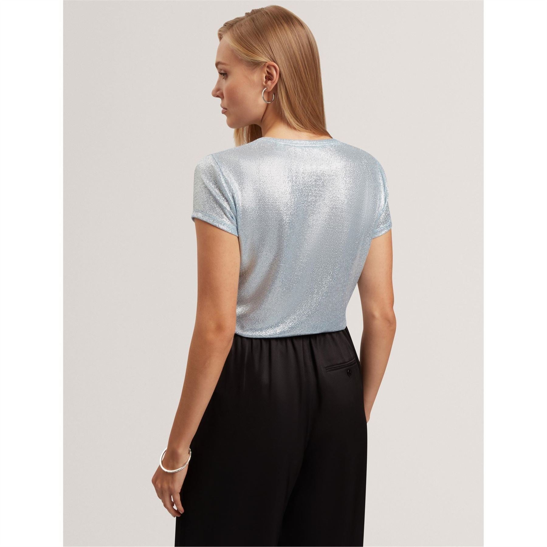Ted Baker Metallic Crew Neck Short Sleeve Slim Fit T-Shirt