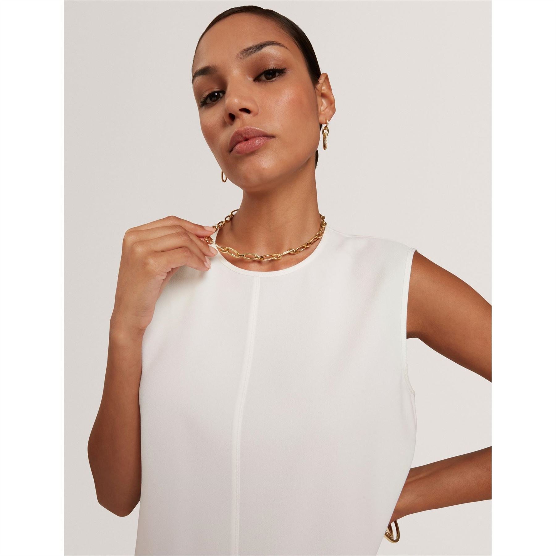 Ted Baker Jewel Neck Sleeveless Shell Blouse
