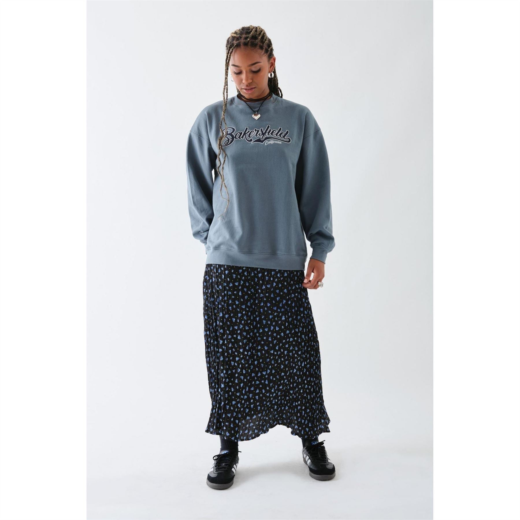 Daisy Street Crew Neck Relaxed Fit Long Sleeve Sweatshirt