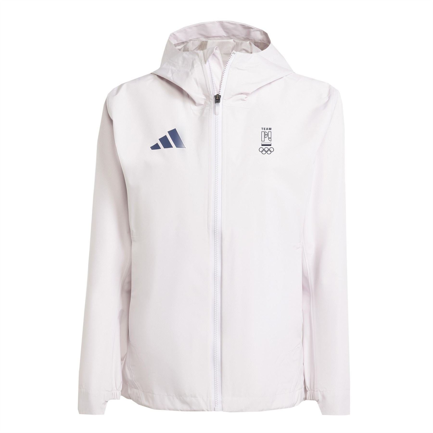 adidas Solid Patterned Hooded Zipped Pocket Running Jacket