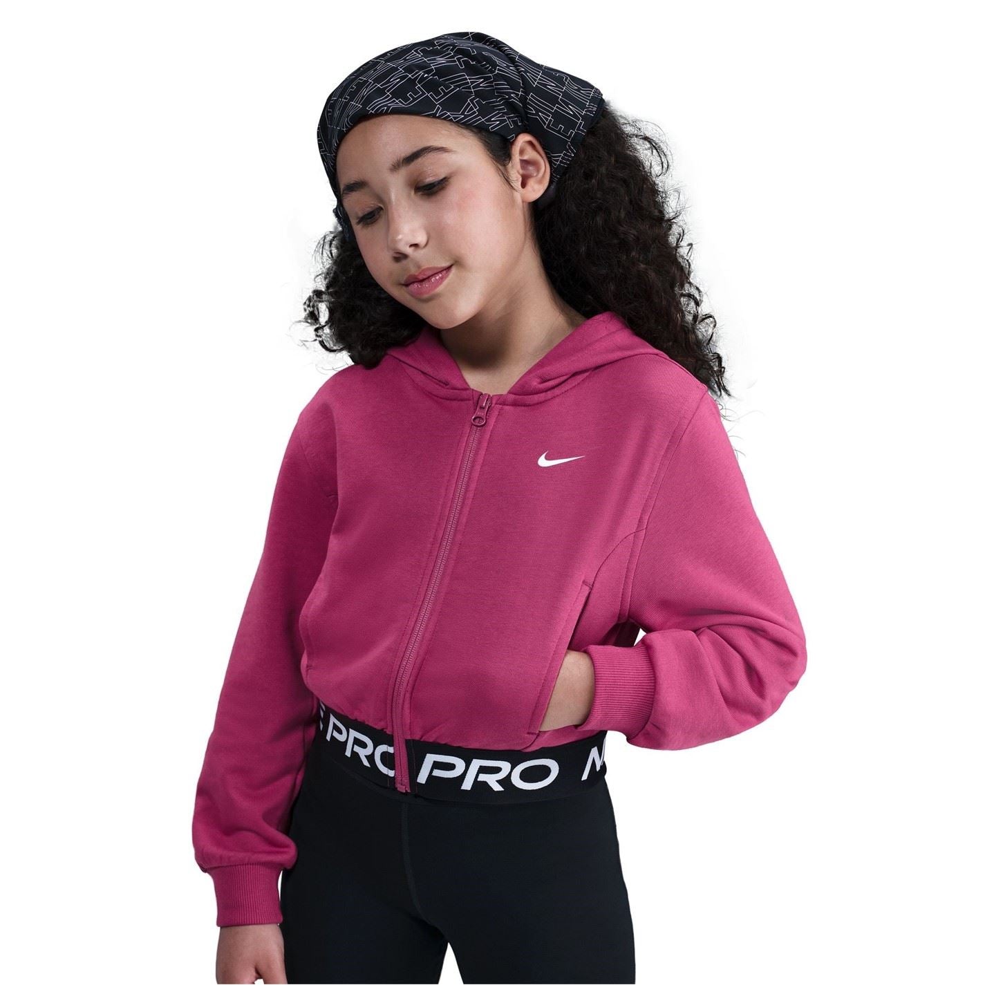 Nike Pro Dri Fit Full Zip Hoodie Juniors