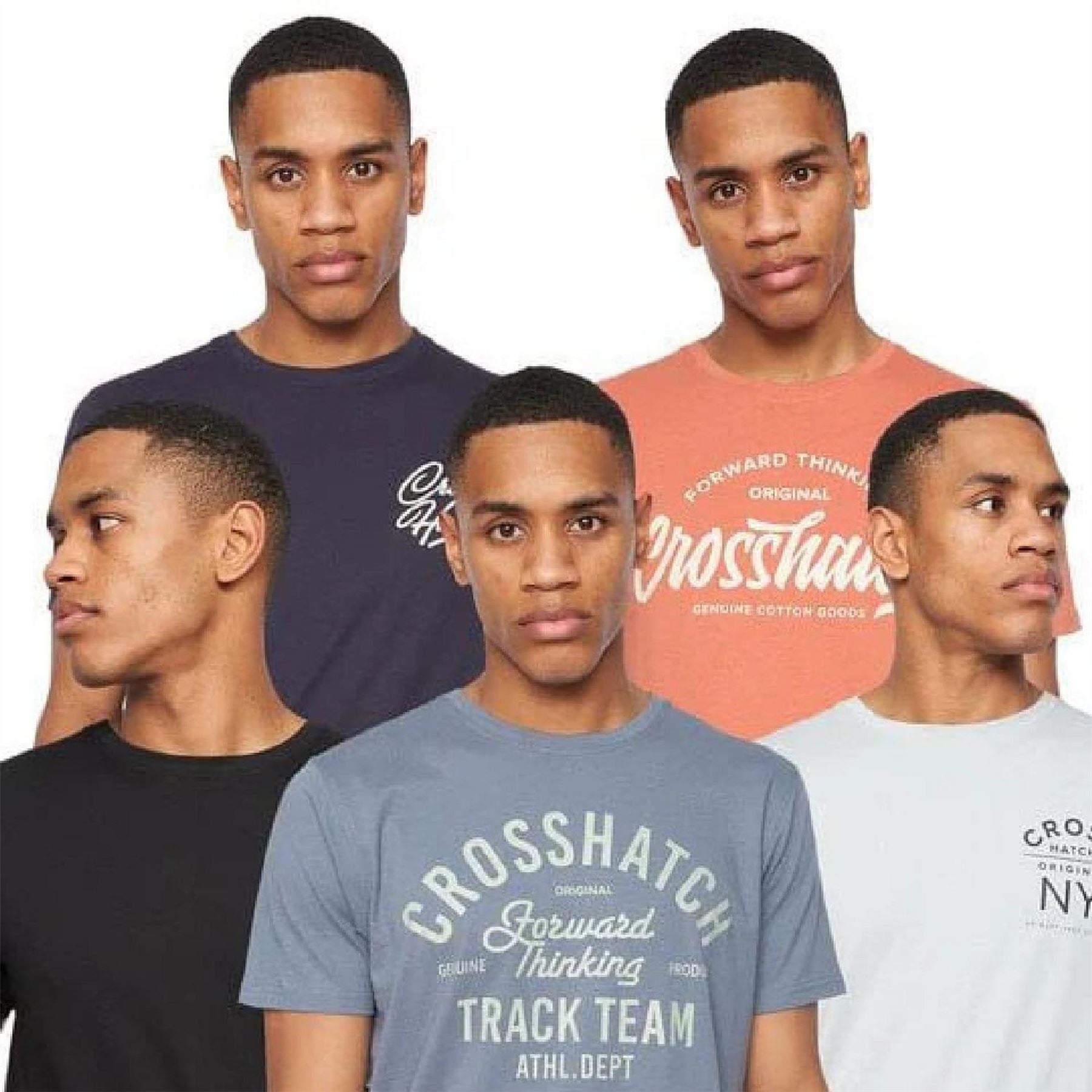 Crosshatch Pack Of Brandax Print T-Shirts